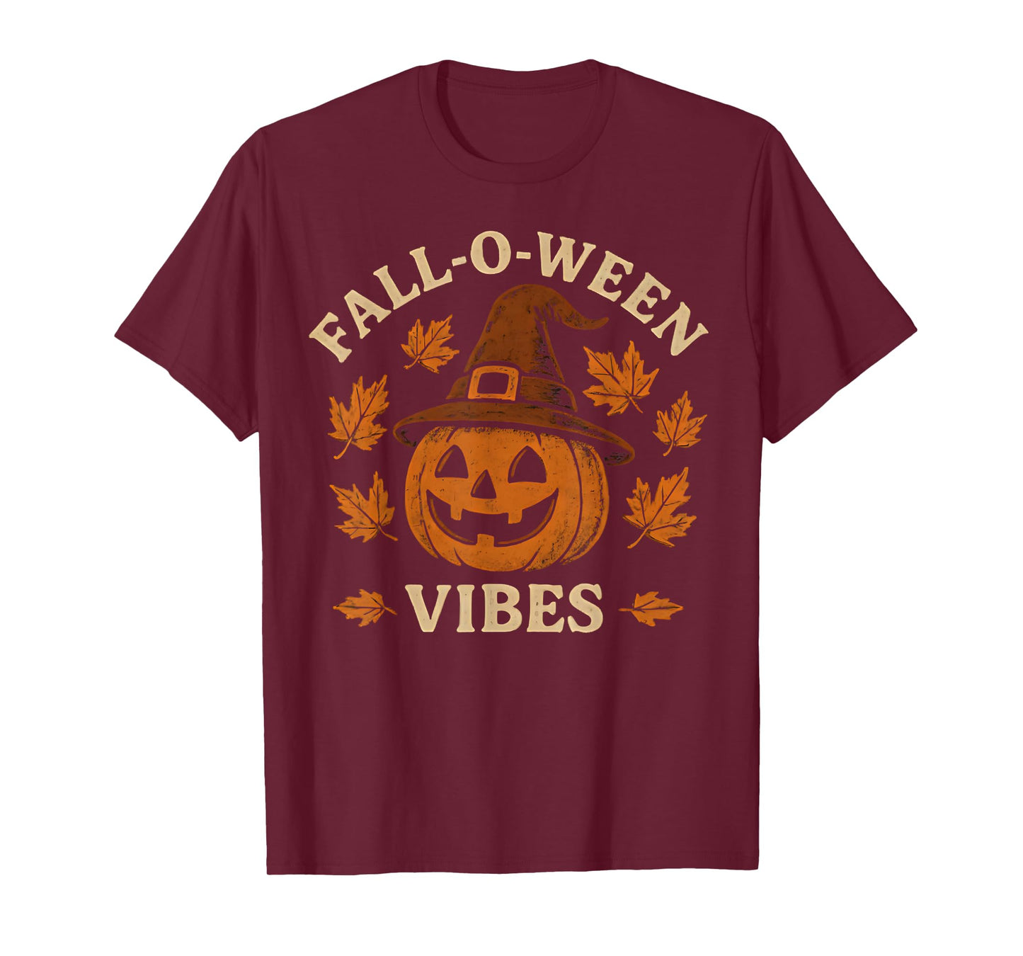 Fall O Ween Vibes Pumpkin Autumn Halloween T-Shirt