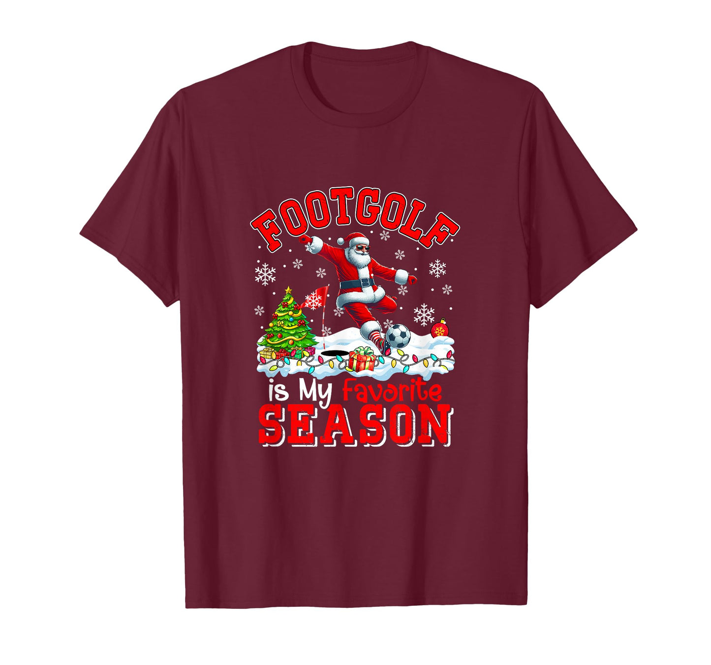 Footgolf is Favorite Season Costume Player Christmas Santa T-Shirt