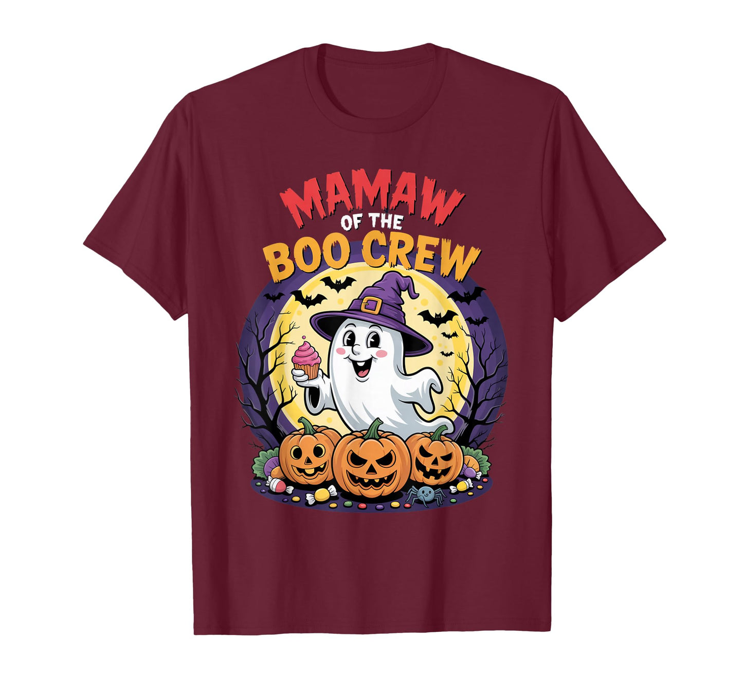 Mamaw of The Boo Crew Funny Halloween Ghost Outfit Pumpkins T-Shirt