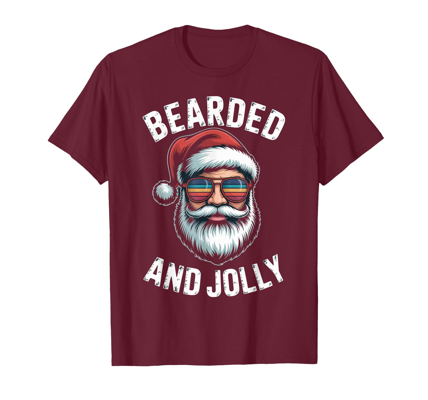 Bearded and Jolly Christmas Humor Santa Vibes T-Shirt