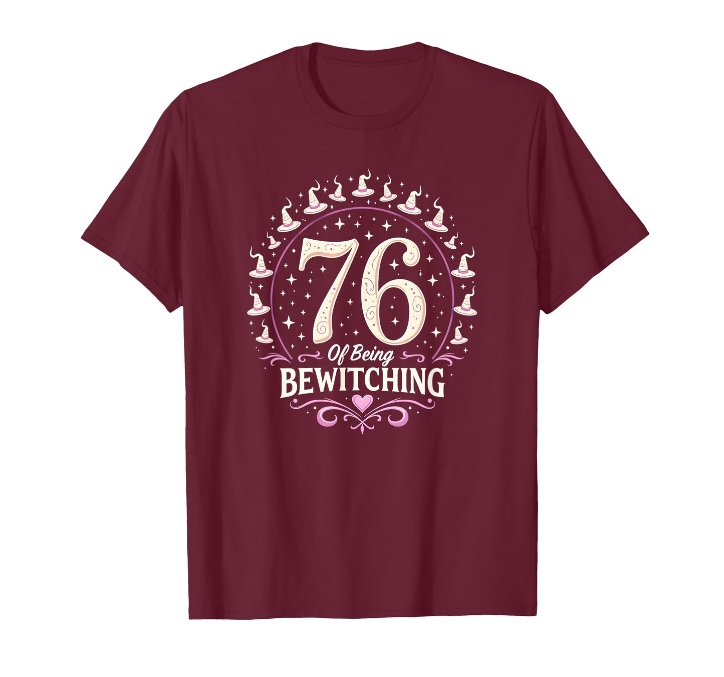 76th Birthday Gift: Bewitching Witch Hat Magic T-Shirt