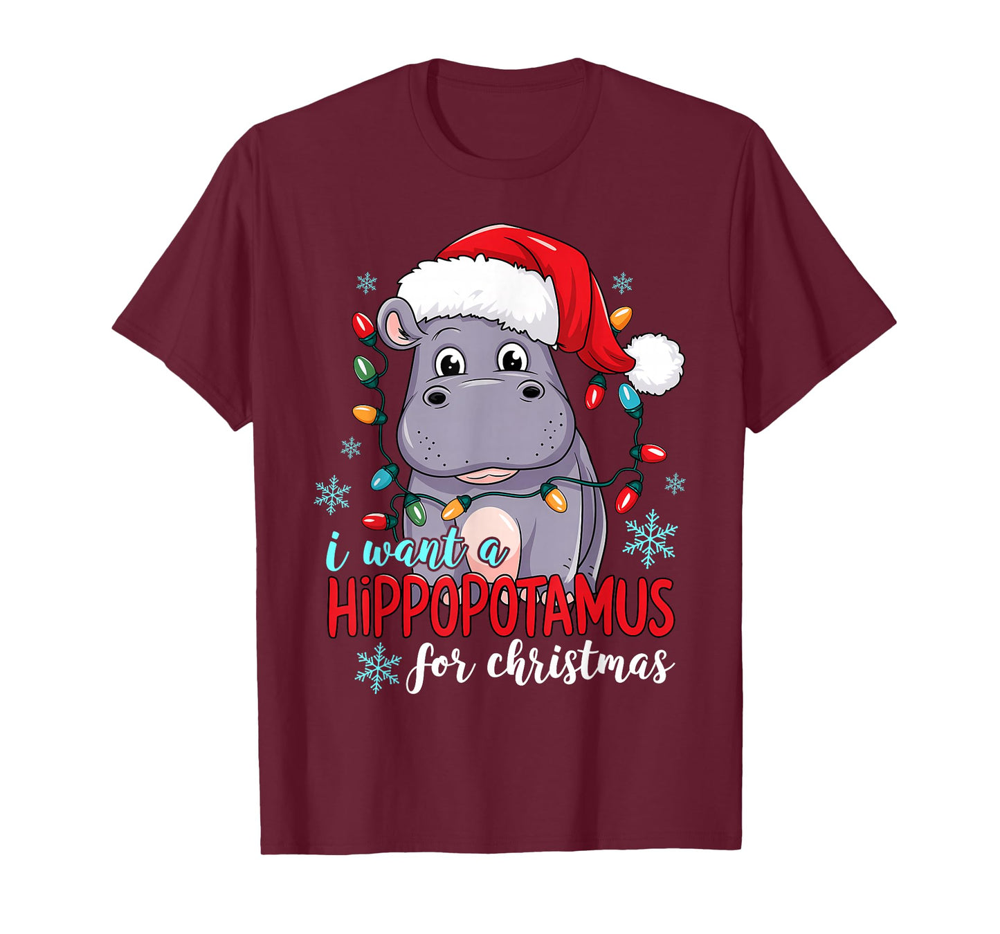 I Want A Hippopotamus For Christmas Cute Christmas Costume T-Shirt