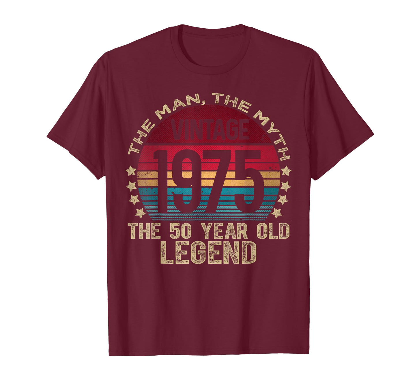 Vintage Legend Birthday Shirts For Men 2025 HH 50 Year Old Gifts Vintage 1975 Limited Edition Unisex-Adult Black T-Shirt Small Short Sleeve Cotton, Polyester 50th Birthday T-Shirt