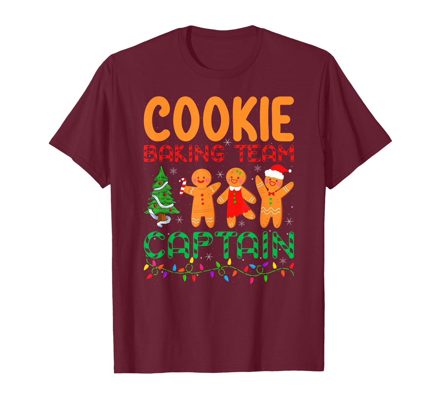 Gingerbread Christmas Pajamas Cookie Baking Team Captain T-Shirt