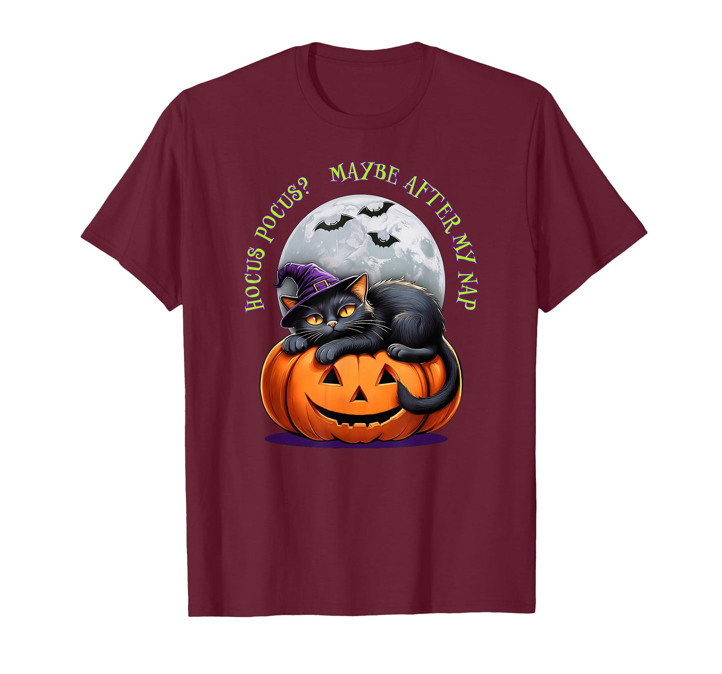 Black Cat Halloween Hocus Pocus Funny Pumpkin Costume Gift T-Shirt