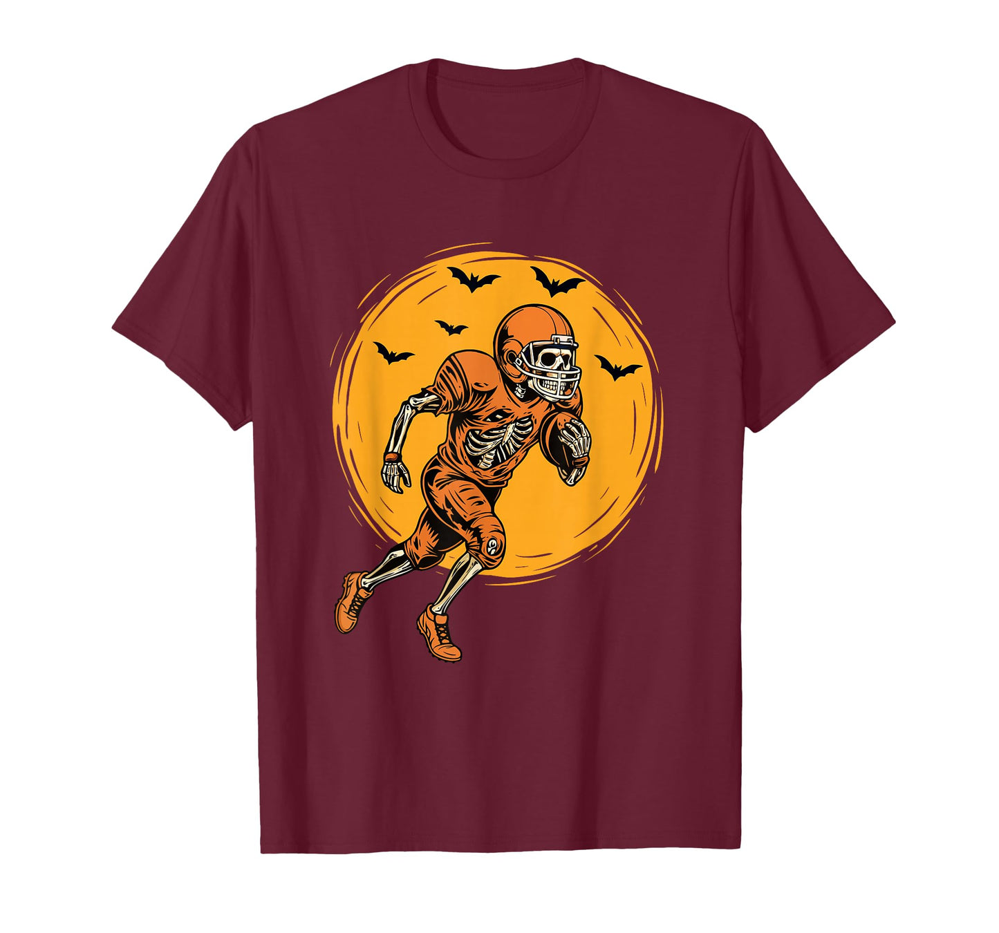 Skeleton Football Player - Spooky Halloween Footballer T-Shirt