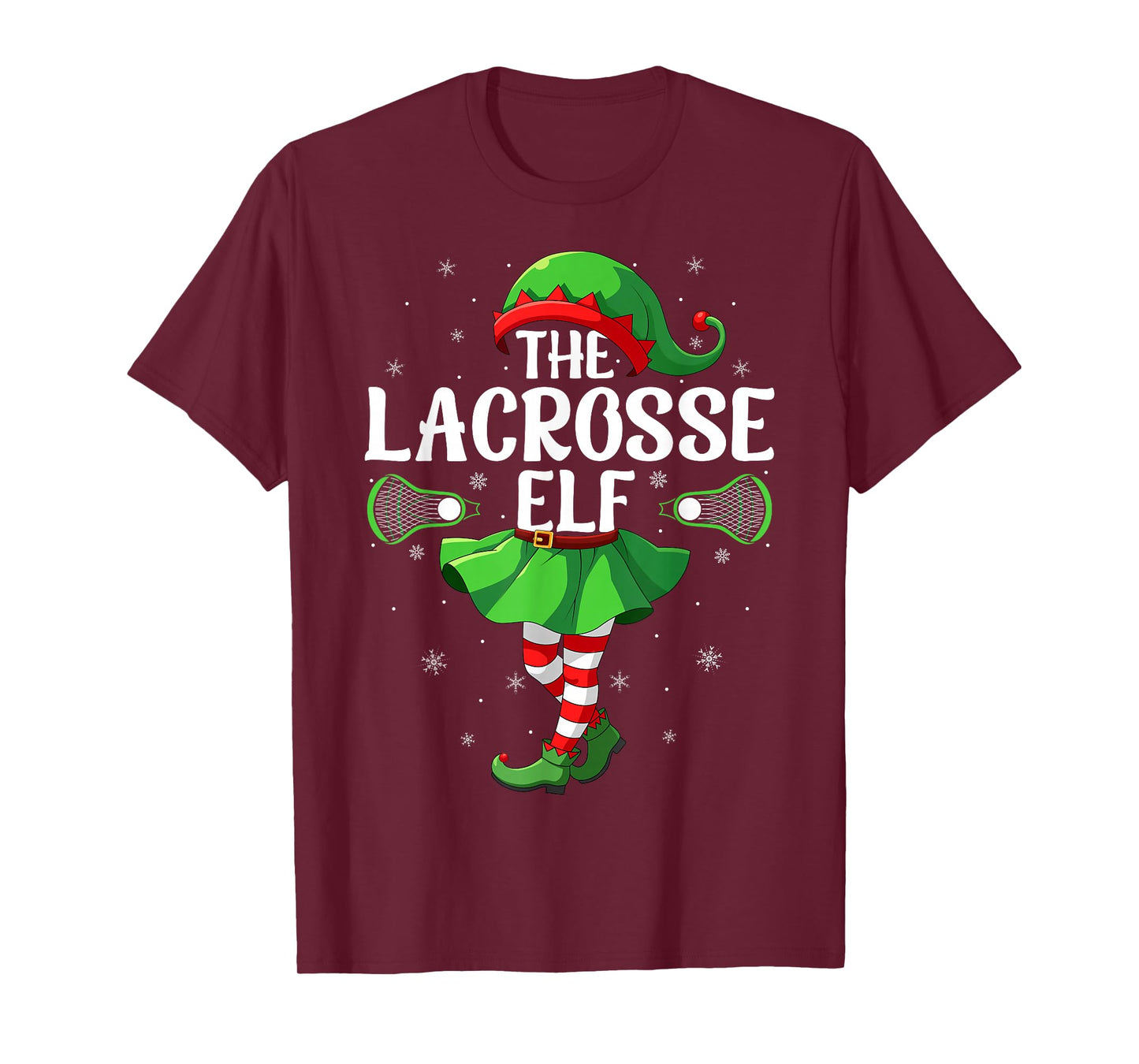 Lacrosse Elf Christmas Girls Women Elf Squad Xmas Family T-Shirt