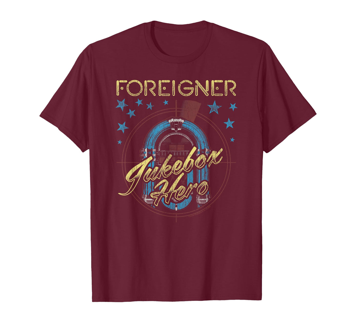Foreigner Jukebox Hero Vintage Logo Distressed T-Shirt
