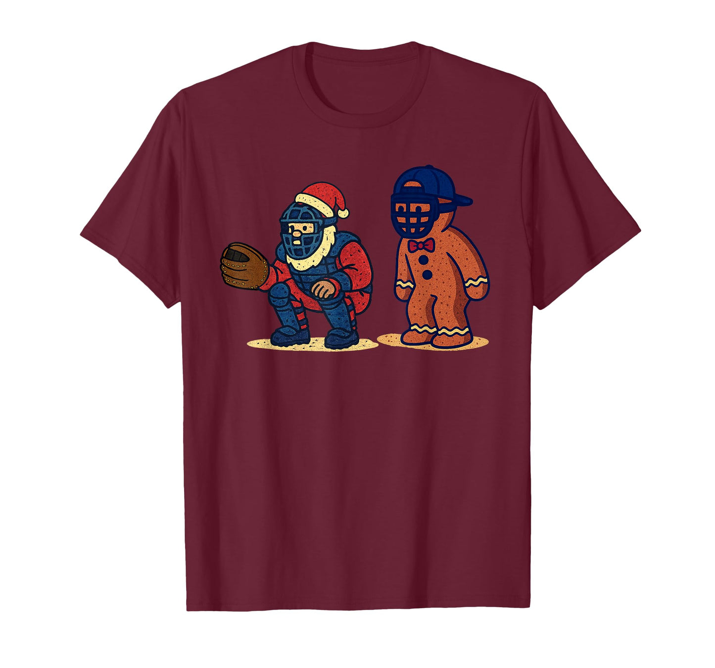 Santa Claus Playing Baseball Xmas Holiday Funny Christmas T-Shirt