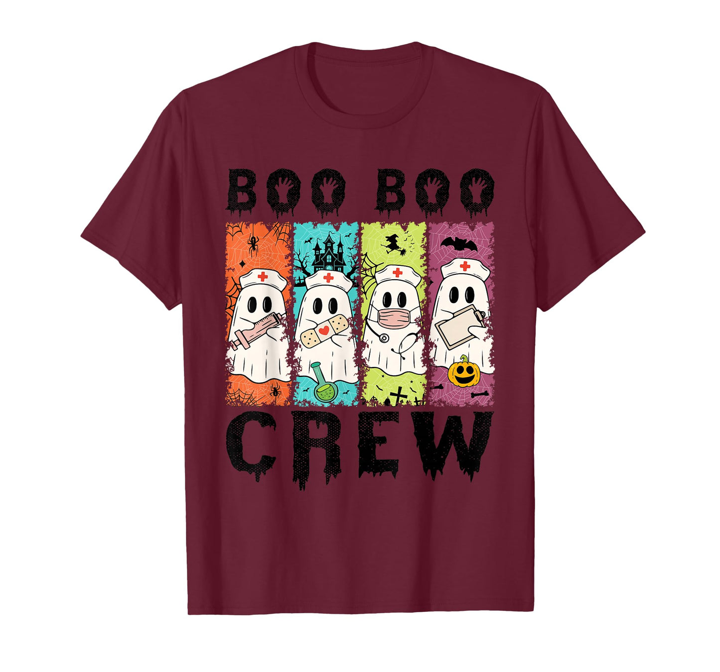 Amazing Spooky Creepy Halloween Nurse Boo Crew T-Shirt