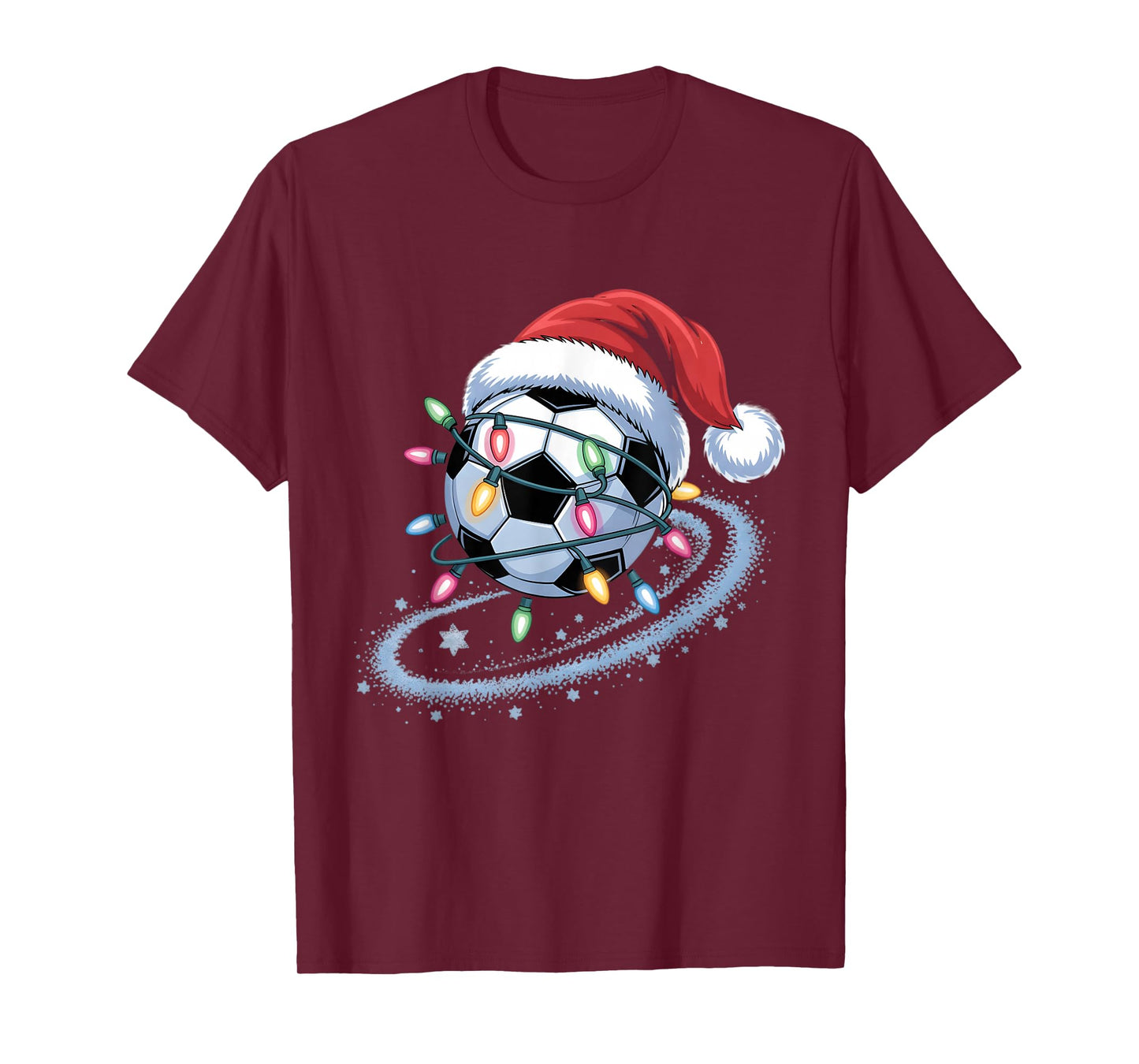 Soccer Ball with Santa Hat Christmas Soccer Player Kids Boys T-Shirt