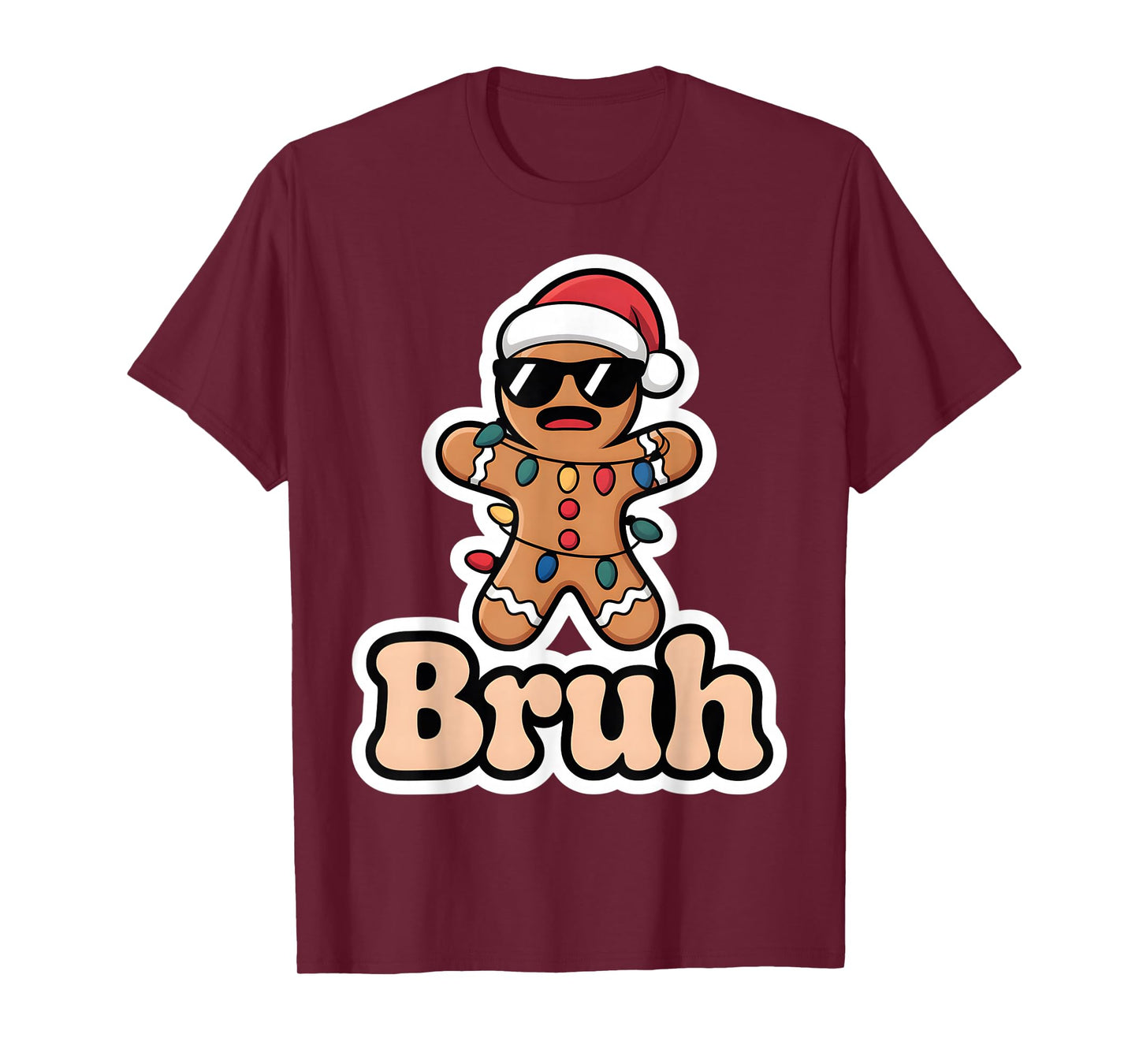 Bruh Gingerbread Meme Christmas Men Youth Teens Boys Kids T-Shirt