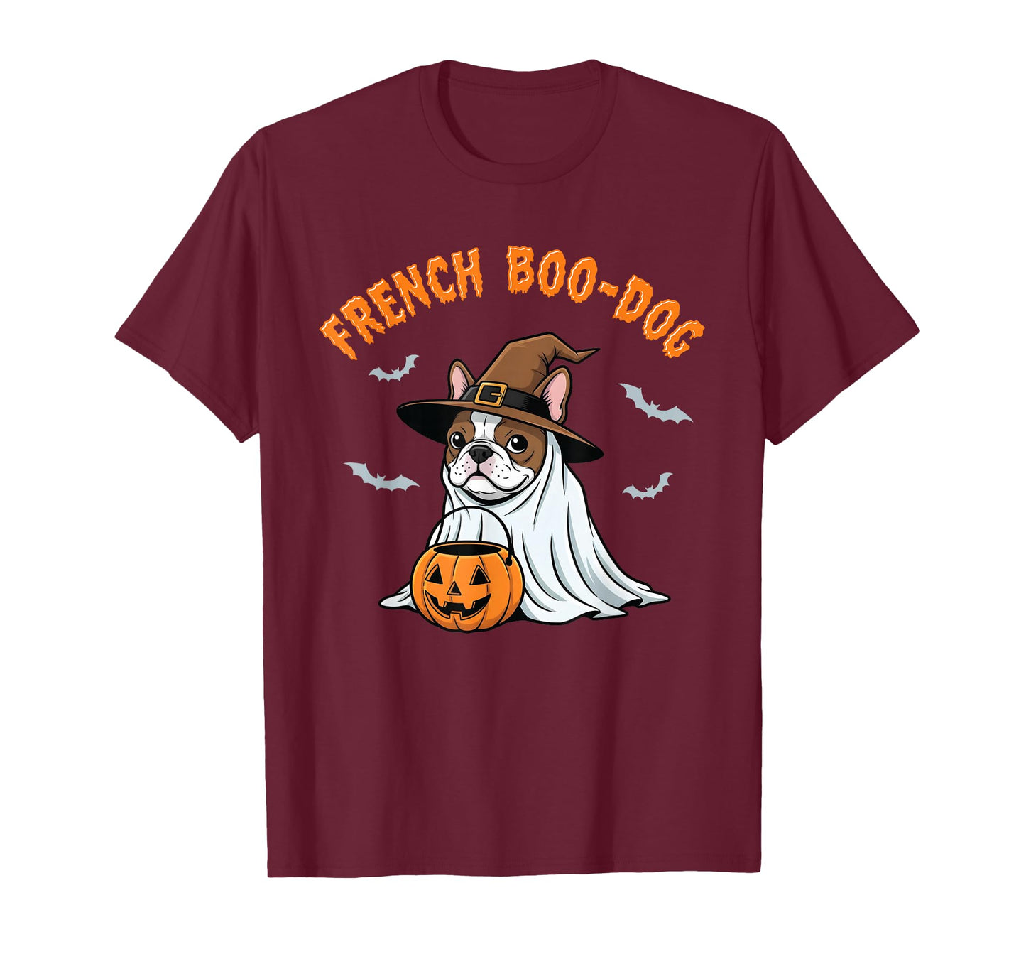 French Boo-Dog Halloween Cute Ghost French Bulldog Pumpkin T-Shirt