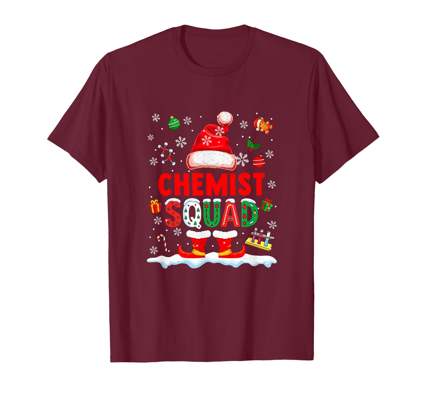 Chemist Squad Men Job Christmas Santa Costume Bow Tie T-Shirt