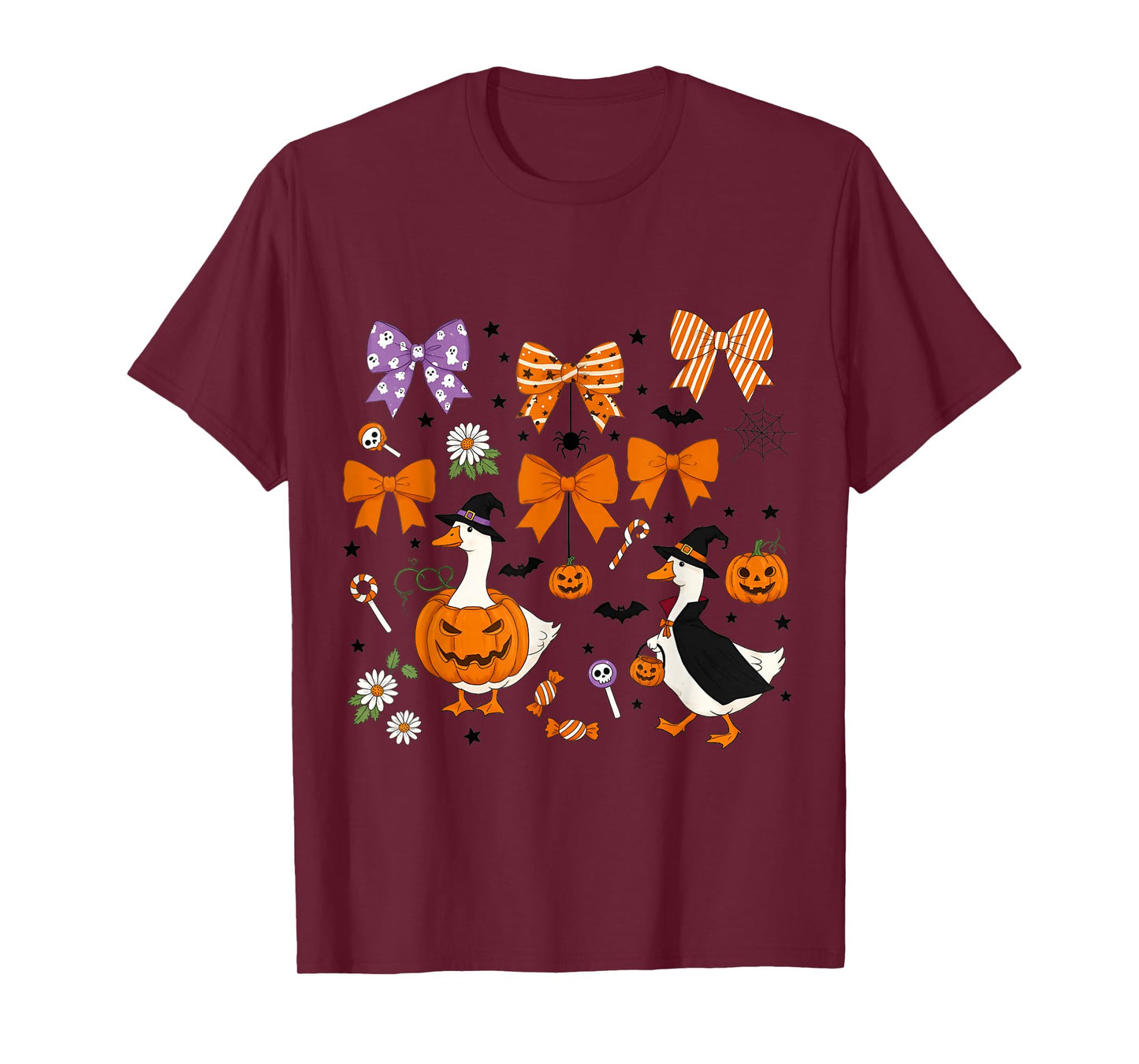 Boo Goose Ghost Pumpkin Goose Halloween Witch Goose Costume T-Shirt