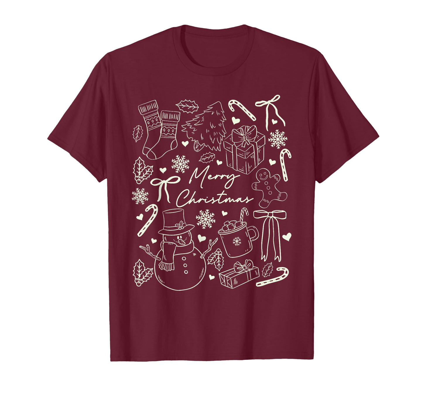 Santa Squad Snowman Gingerbread Christmas Pajamas Holiday T-Shirt