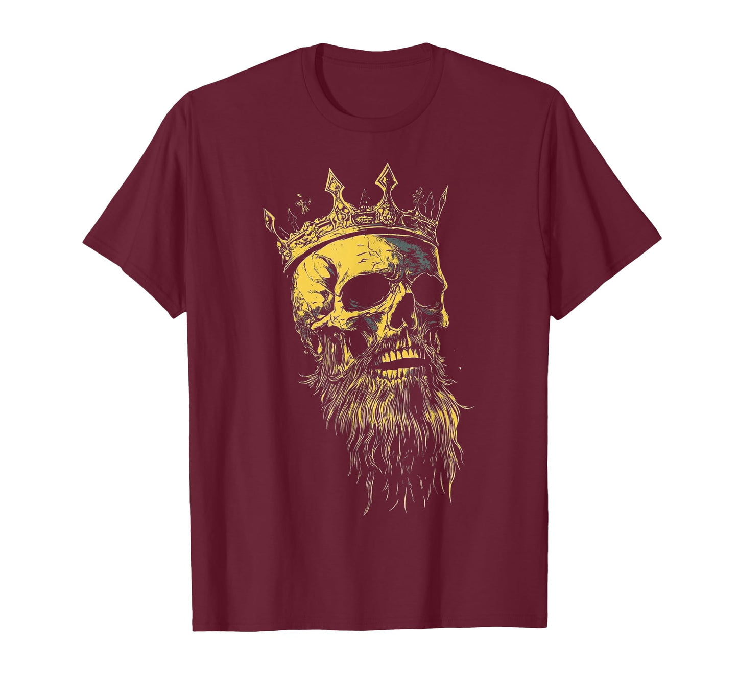 King Crown Skeleton Head with Beard T-Shirt
