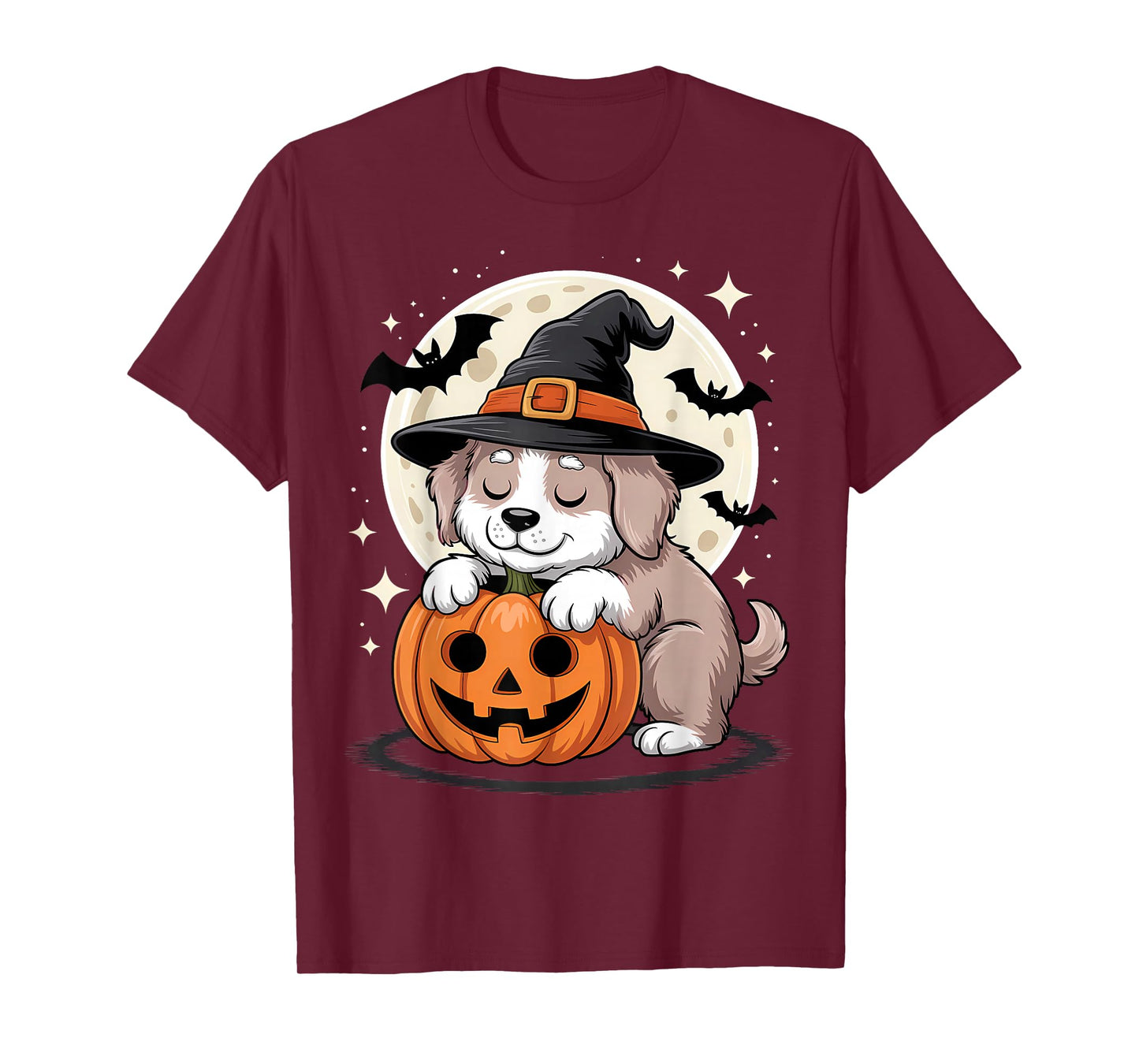 Halloween Dog Witch Hat Pumpkin Spooky T-Shirt
