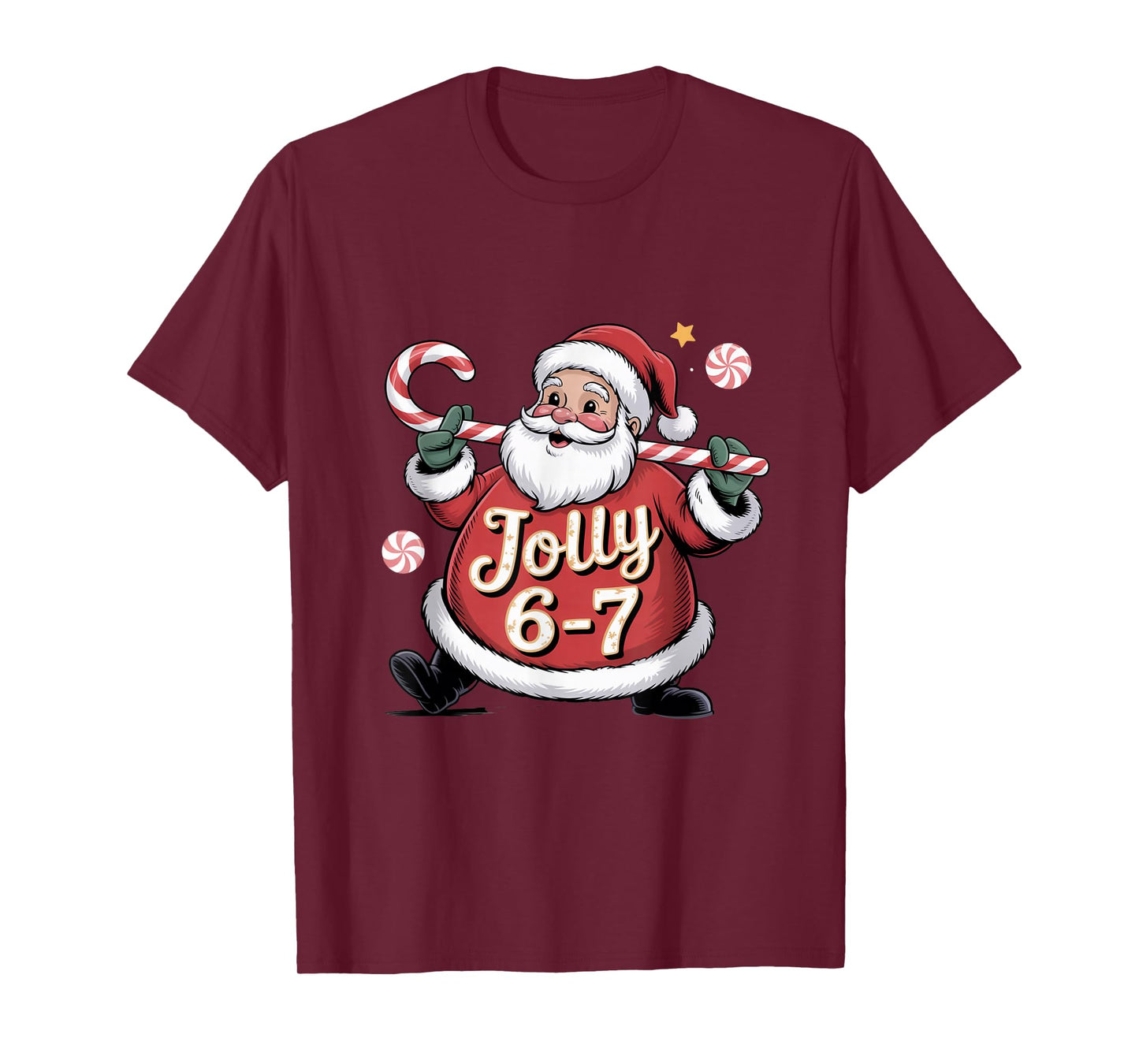 Santa 6 7 Six Seven Meme Christmas Women Men Kids T-Shirt