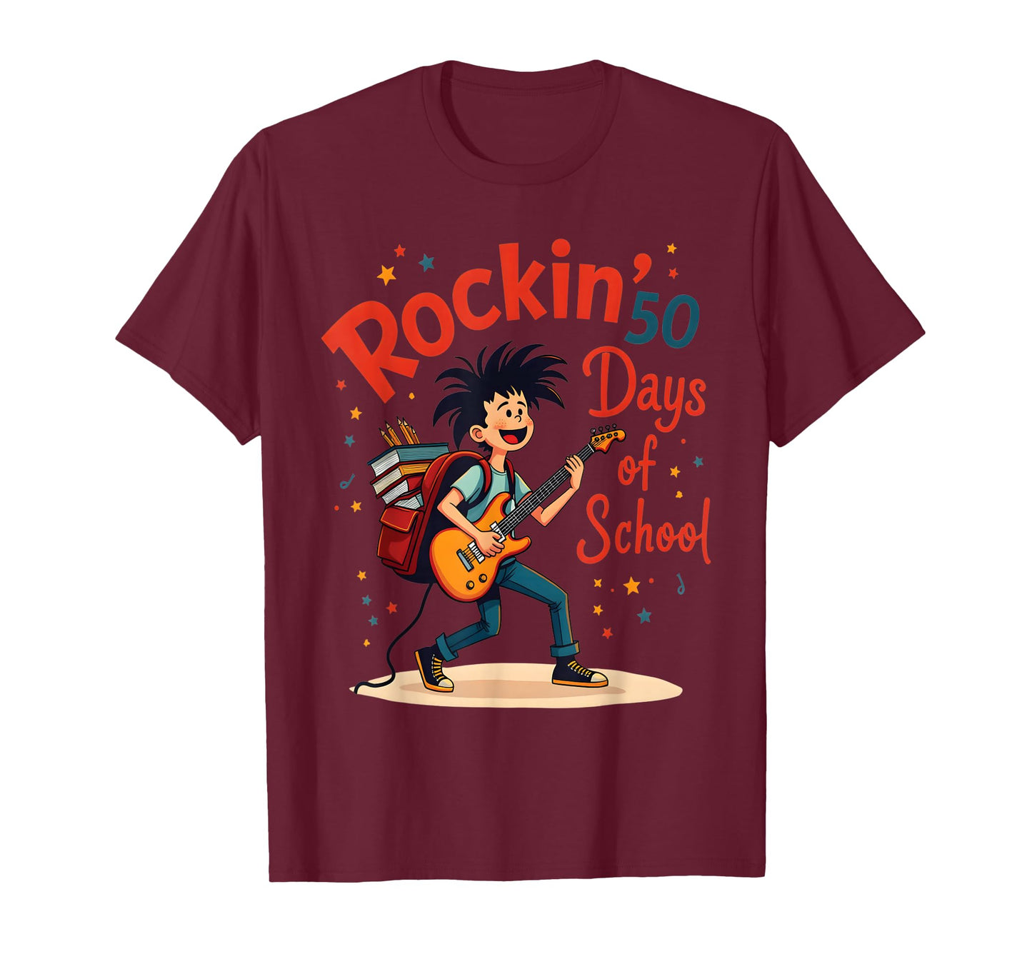 Rockin 50 Days Of School Celebration Fun T-Shirt