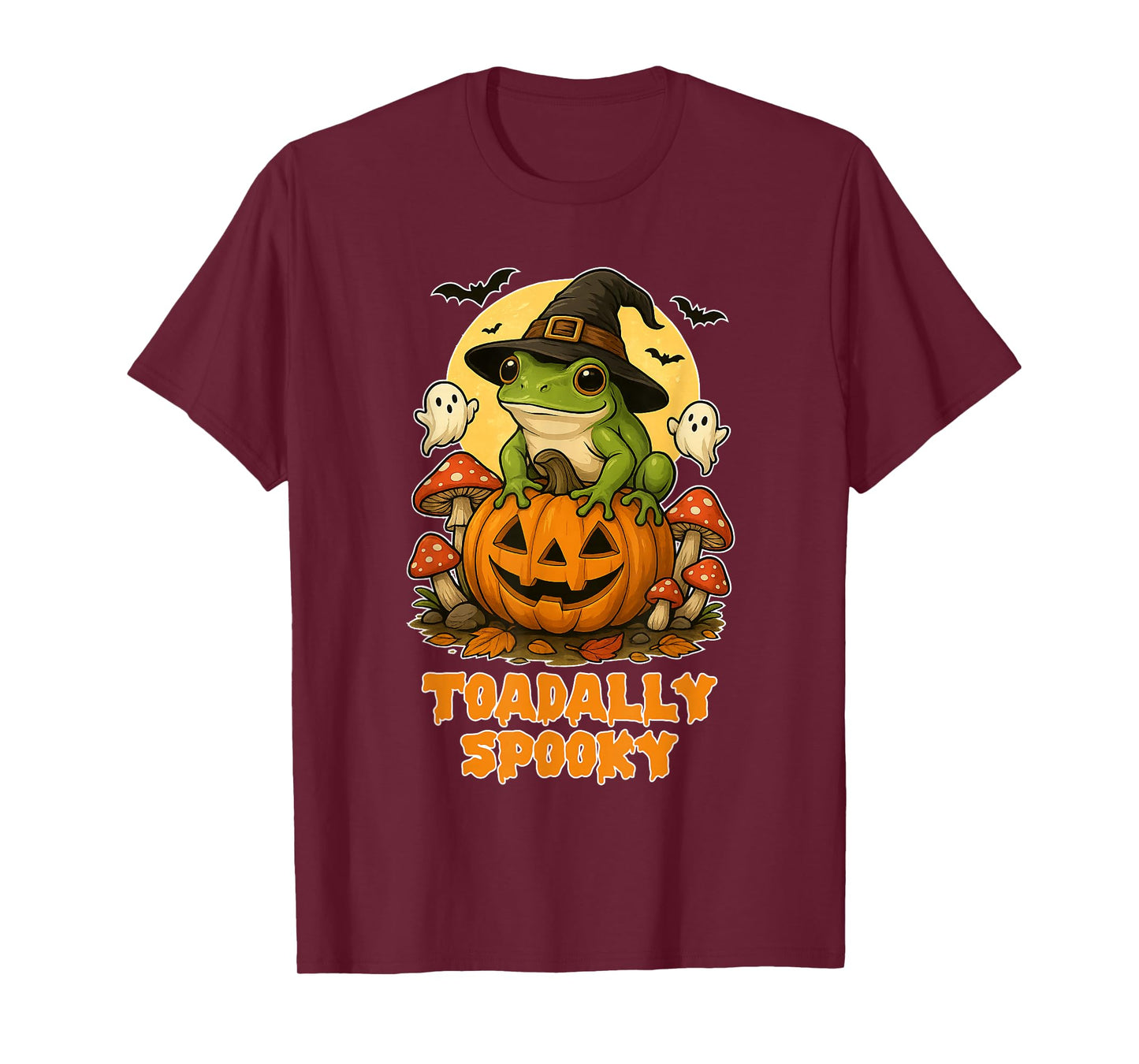 Toadally Spooky Halloween Frog Costume Pumpkin Bat Mushroom T-Shirt