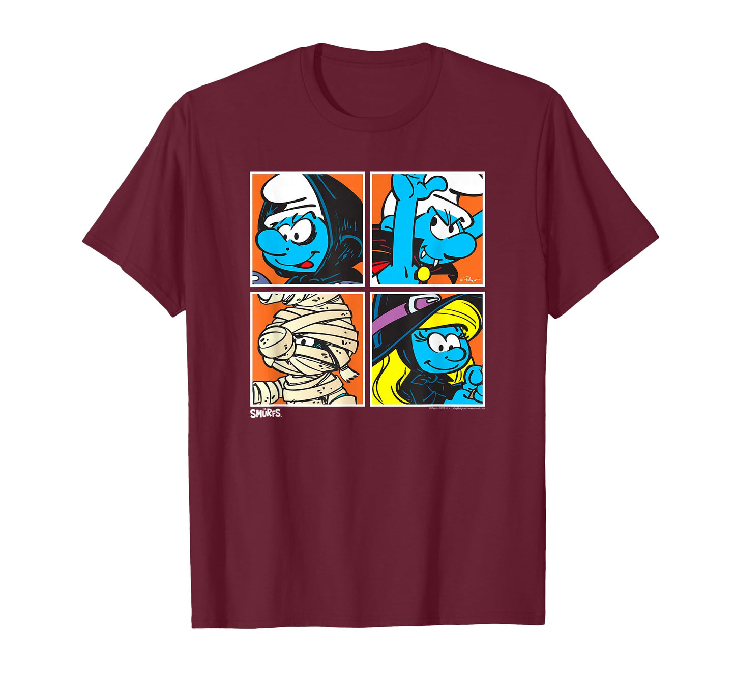 The Smurfs Halloween Dress Up Pop Art Retro Cartoon T-Shirt