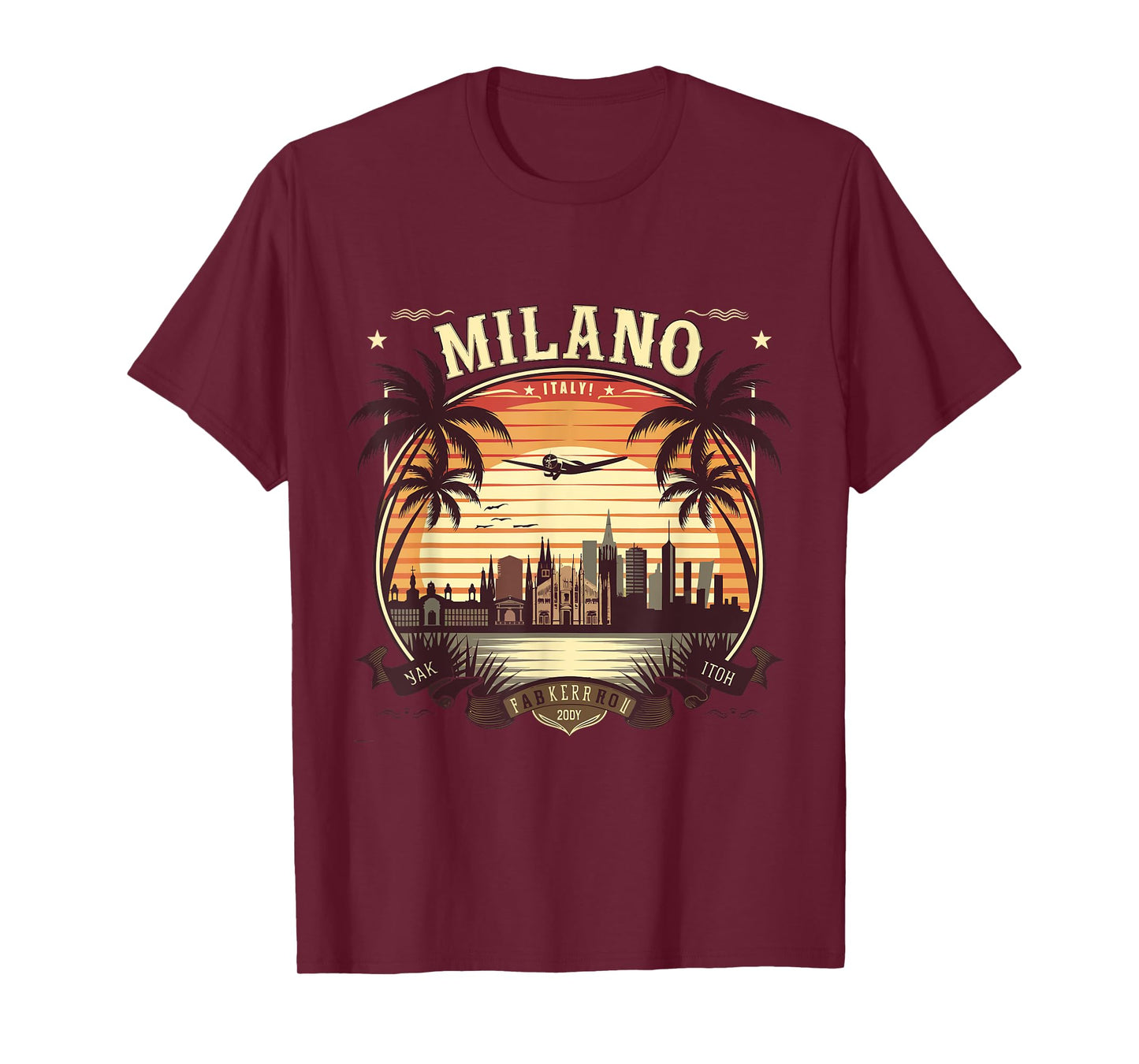 Milano Italia Skyline Vintage Italy Souvenir Aesthetic T-Shirt