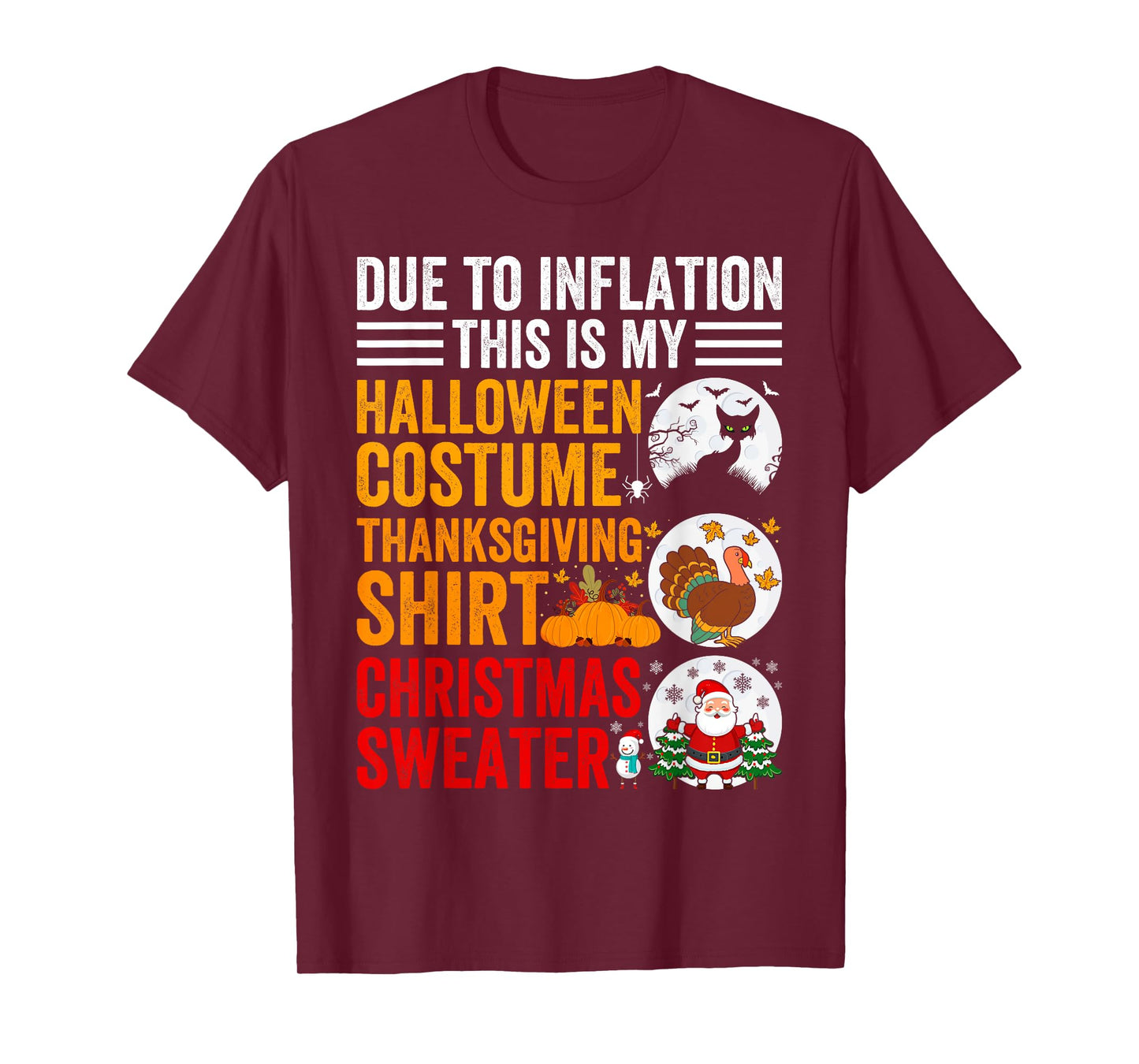 Due to Inflation This is My Thanksgiving Halloween Christmas T-Shirt