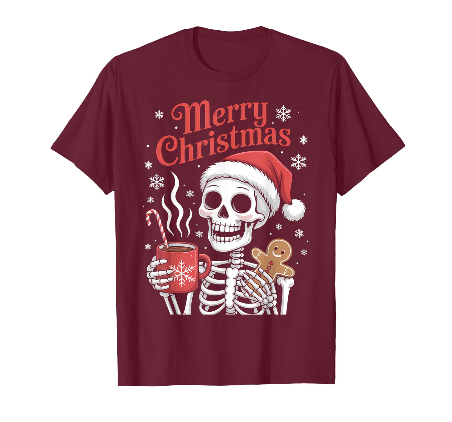 Merry Christmas Skeleton Hot Chocolate Xmas Gifts Men Women T-Shirt