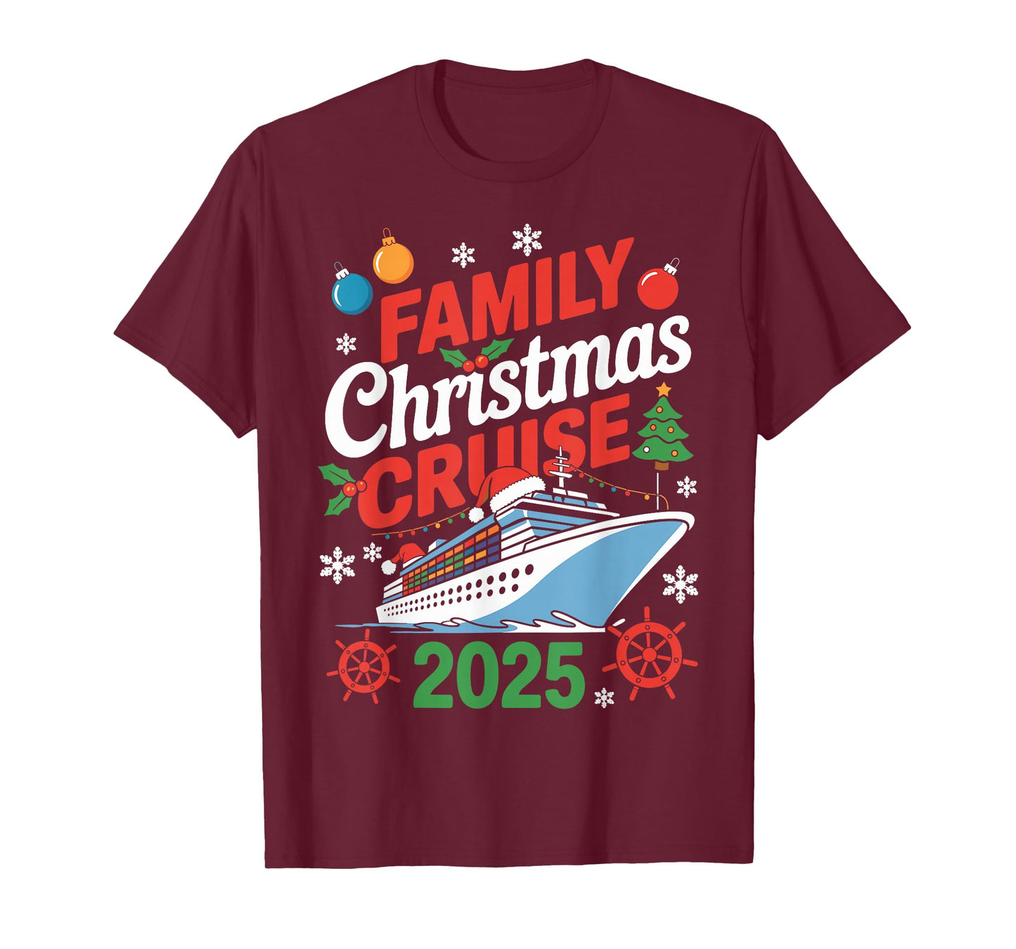 Family Christmas Cruise 2025 Holiday Vacations for Men Women T-Shirt