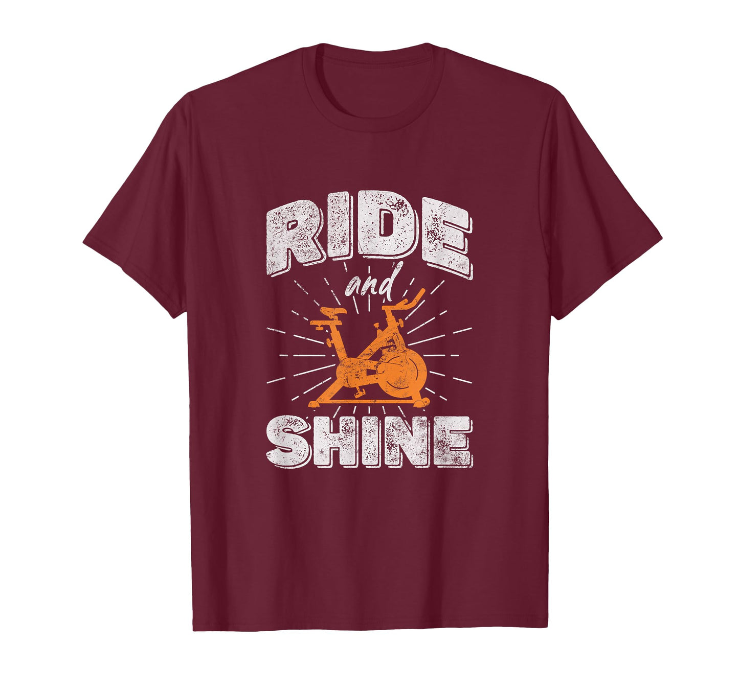 Ride And Shine Spin Class Spin Bike Spinning Cycling Grunge T-Shirt