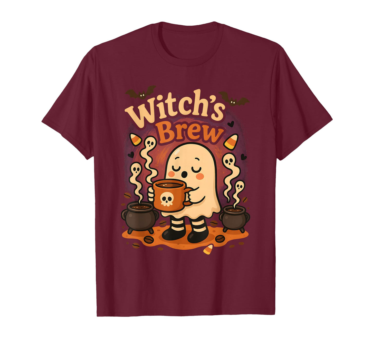 Witchs Brew Ghost Halloween Cute Coffee Fall Outfit T-Shirt