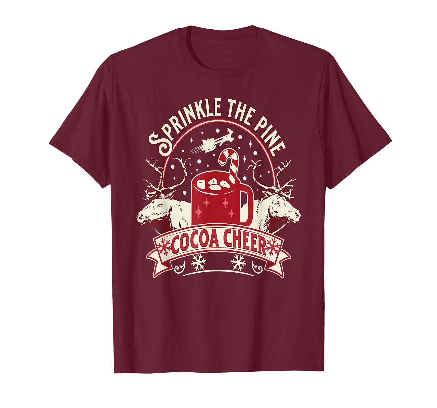 Sprinkle The Pine Cocoa Cheer Retro Holiday Humor T-Shirt