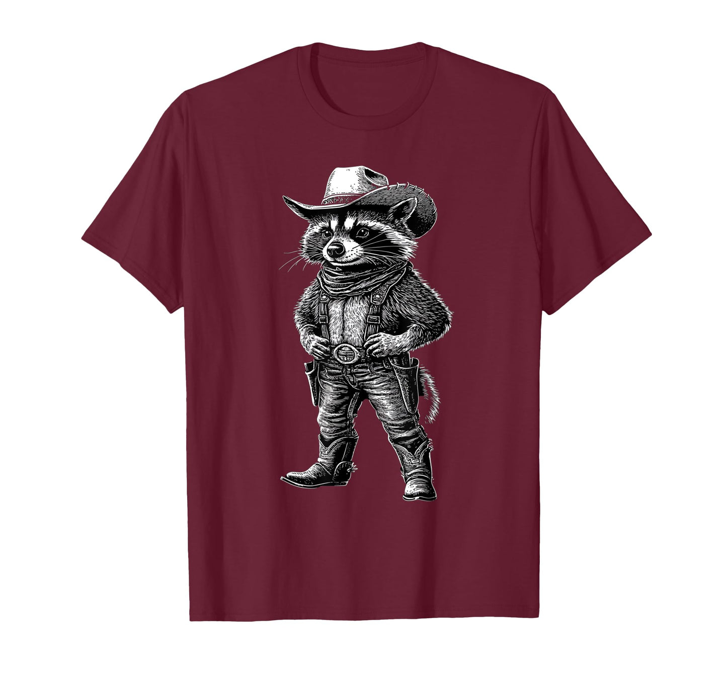 Vintage Raccoon Cowboy Cowgirl Trash Panda Western Country T-Shirt