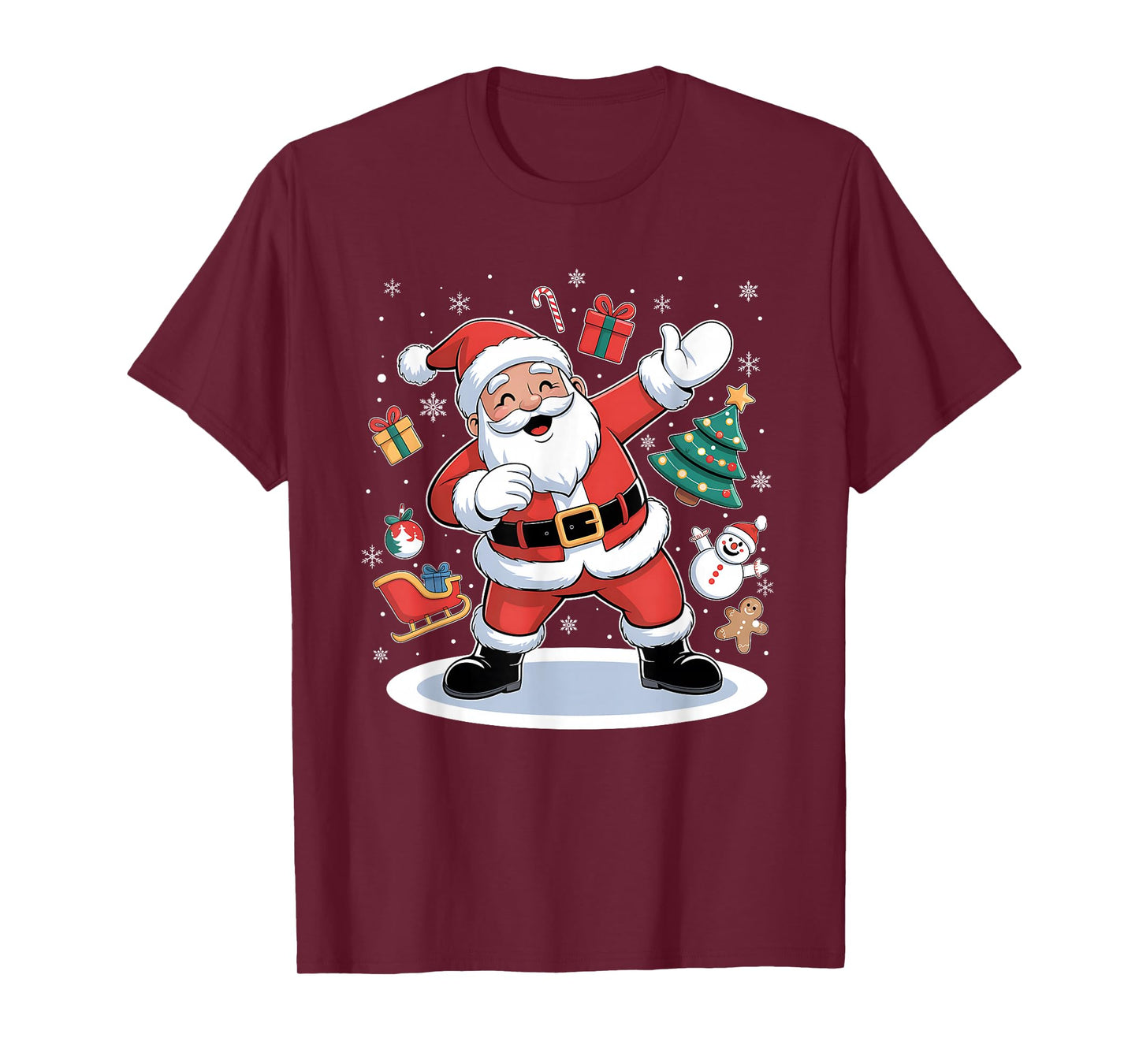 Christmas Dabbing Santa Claus Xmas Lights Kids Boys T-Shirt