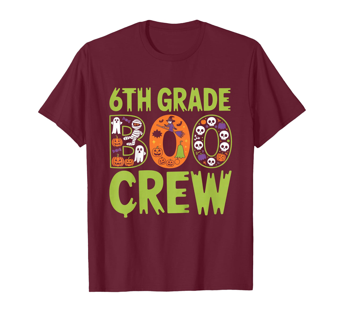 6th Grade Boo Crew Halloween Matching Outfit Kids Teachers T-Shirt