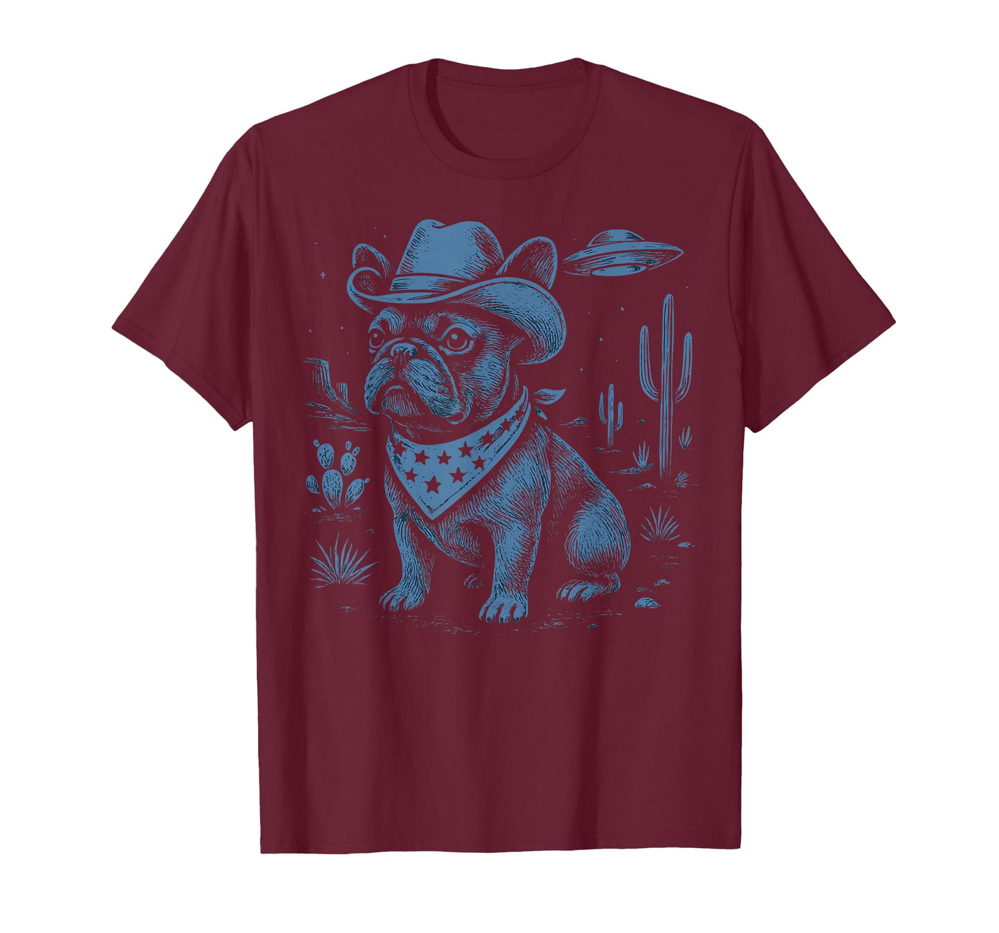 French Bulldog Cowboy UFO T-Shirt