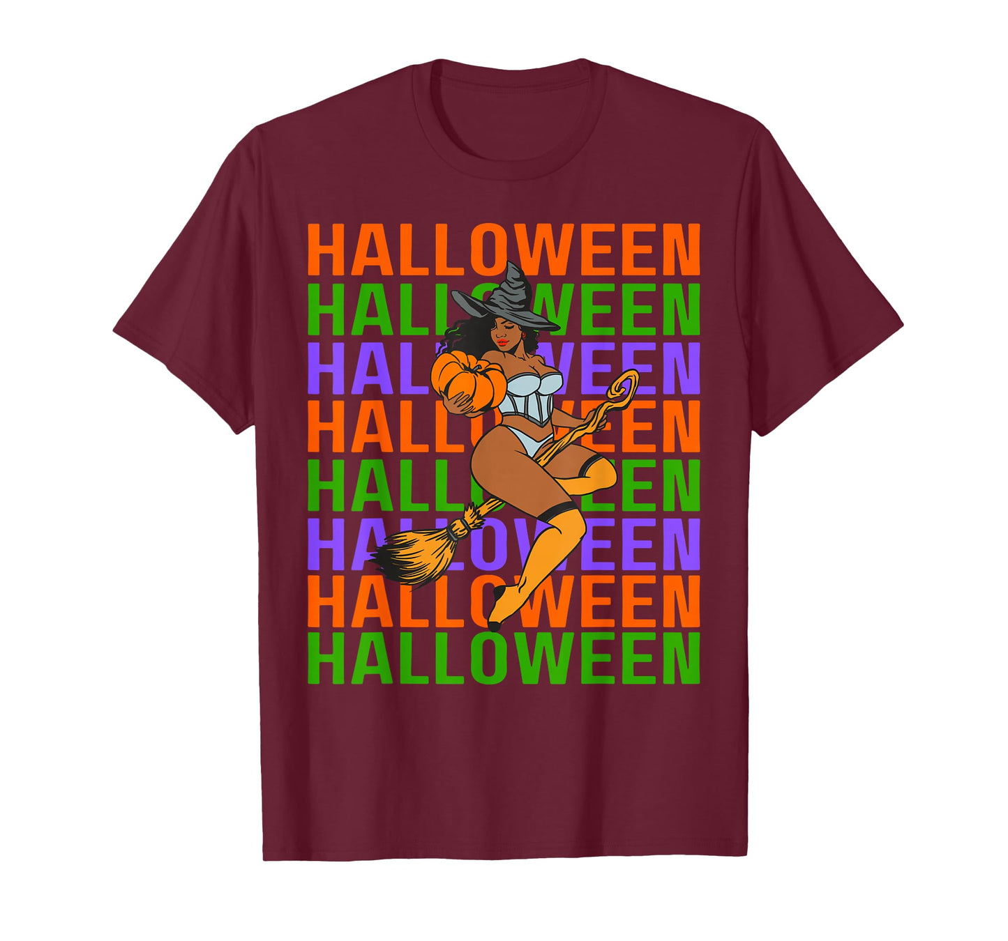 Funny Melanin Halloween Black Girl Magic Scary Blood Costume T-Shirt