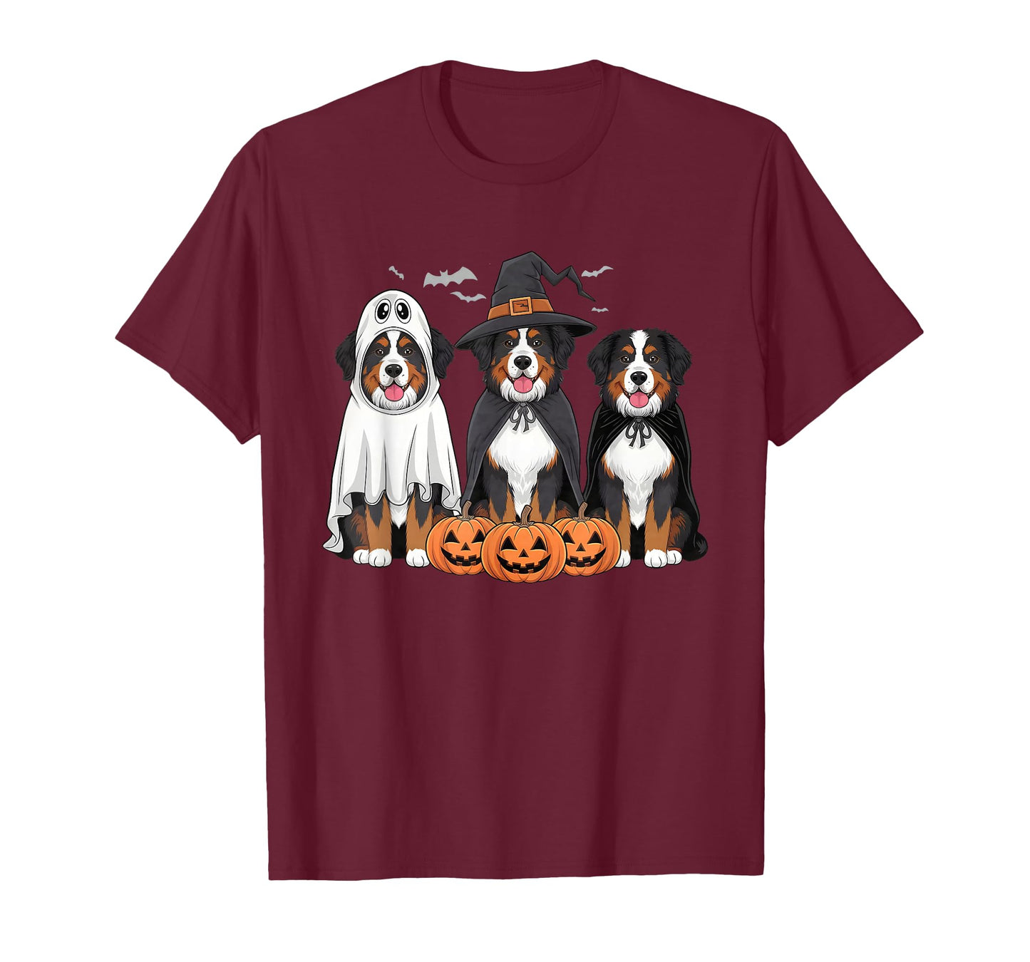 Retro Spooky Bernese Mountain Ghost Dog Lover Halloween T-Shirt