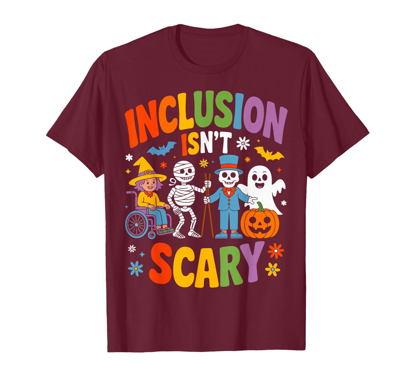 Inclusion Isn't Scary Ghost Mommy Halloween SLP Sped Teacher T-Shirt