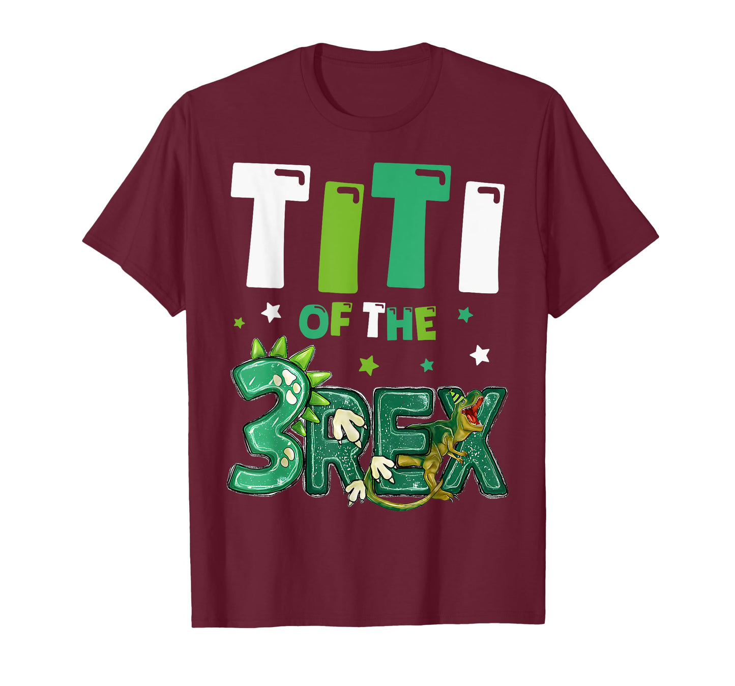 Titi of the Three Rex Birthday Dinosaur Family Matching T-Shirt