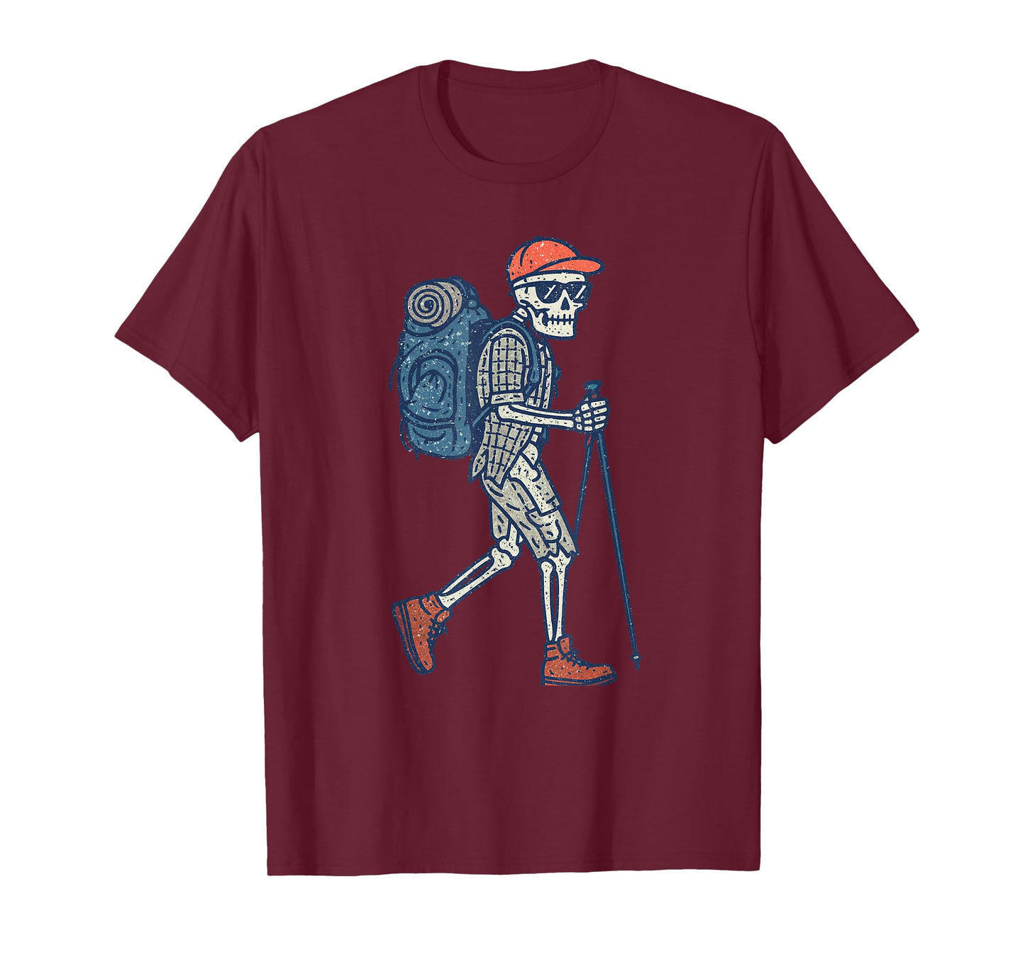 Vintage Halloween Skeleton Hiking Funny Spooky Costume T-Shirt
