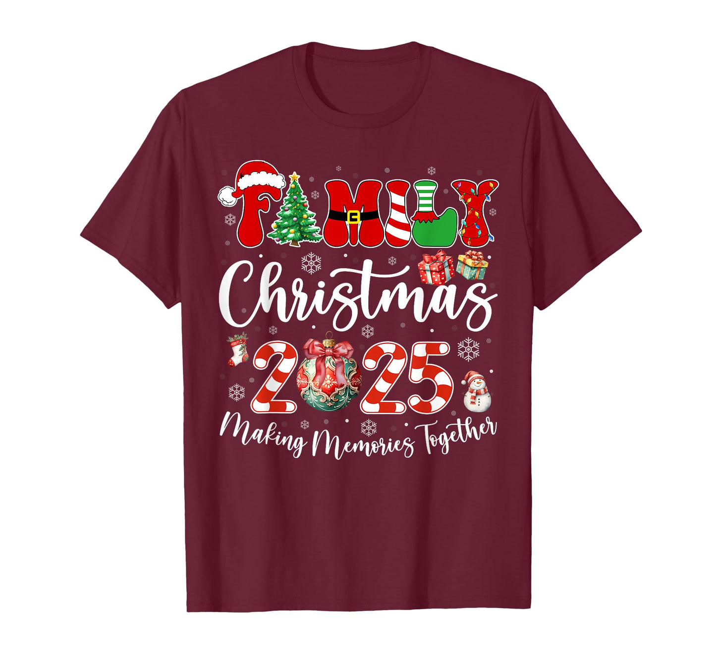 Family Christmas 2025 Santa Elf Squad Matching Group Outfit T-Shirt