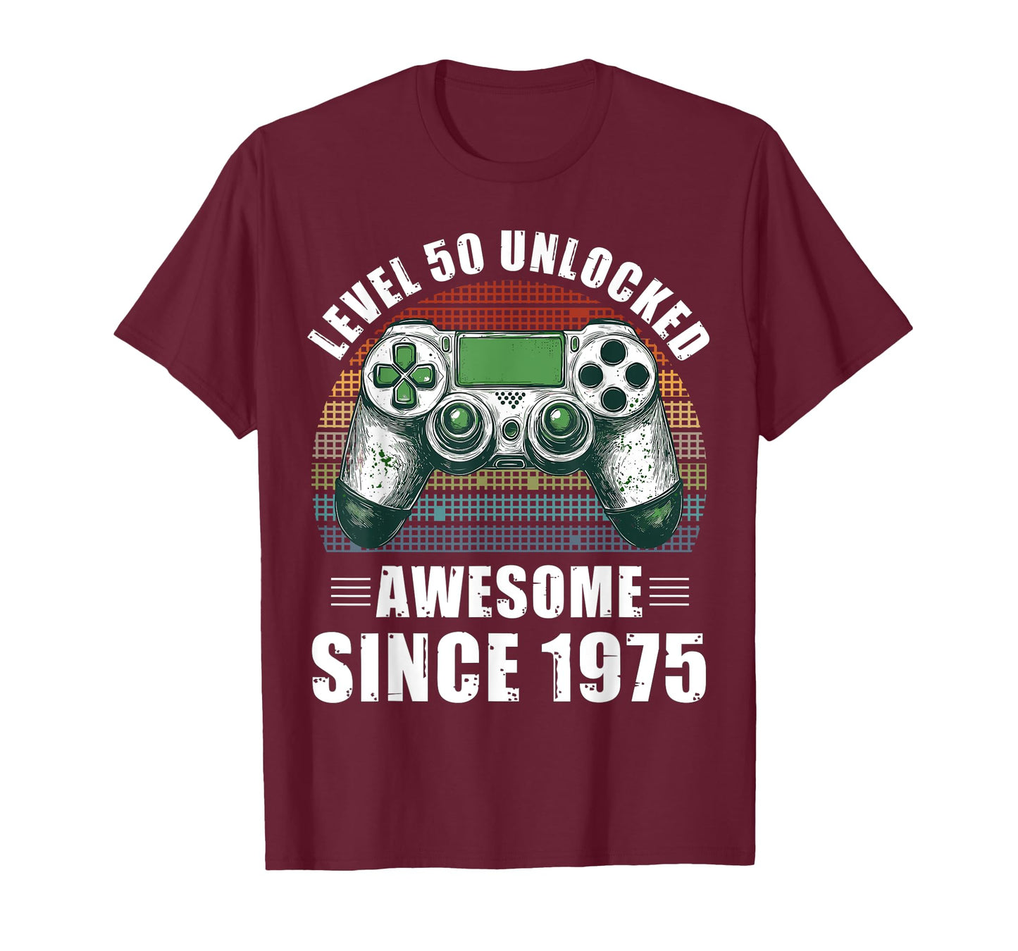 Level 50 Unlocked Video Gamer 50 Birthday Awesome Since 1975 T-Shirt
