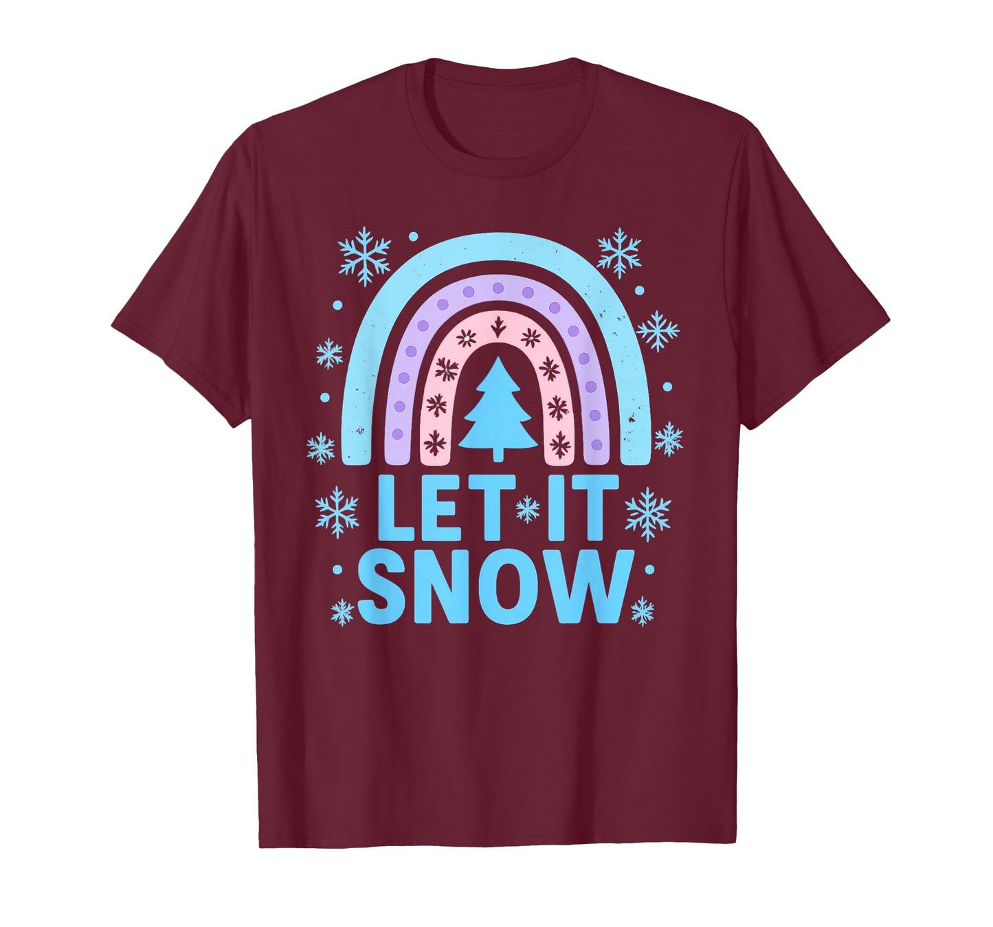 Rainbow Snowflake Christmas Winter Day Supporter Let It Snow T-Shirt