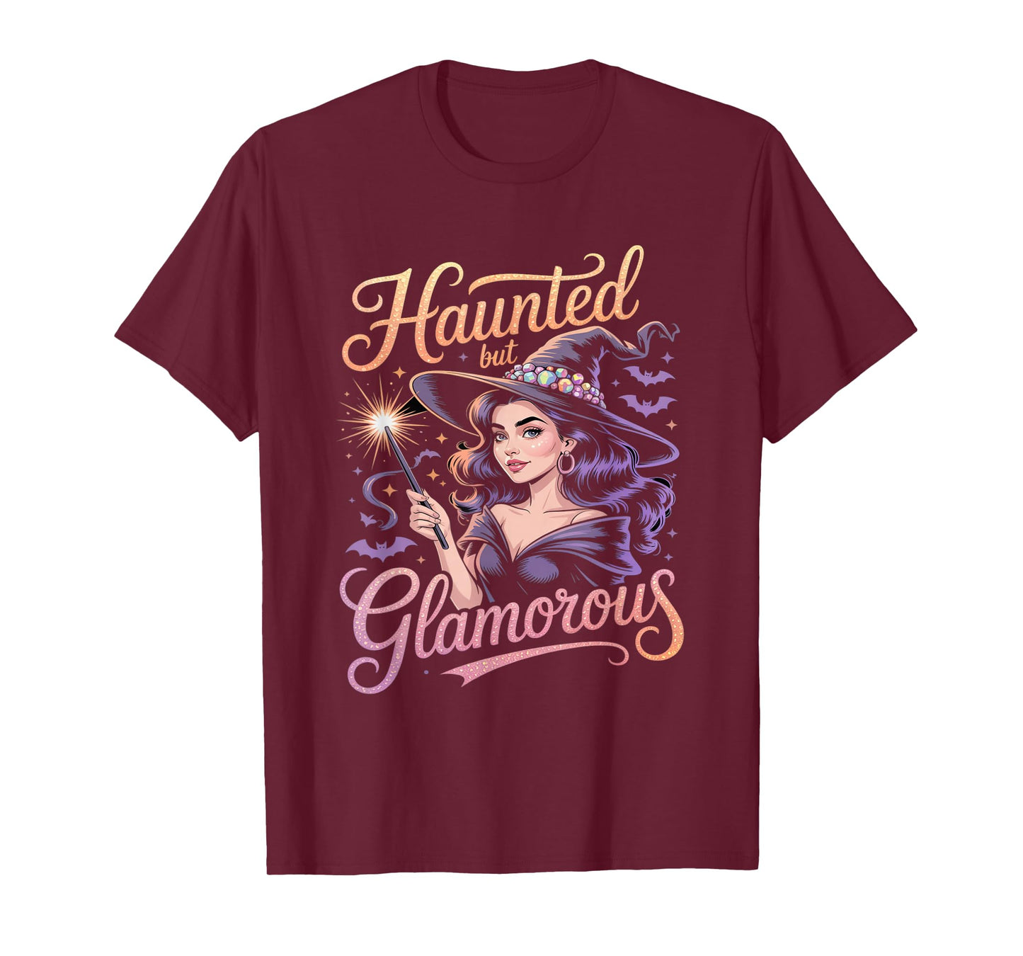 Haunted but Glamorous Witch Halloween Costume Apparel T-Shirt