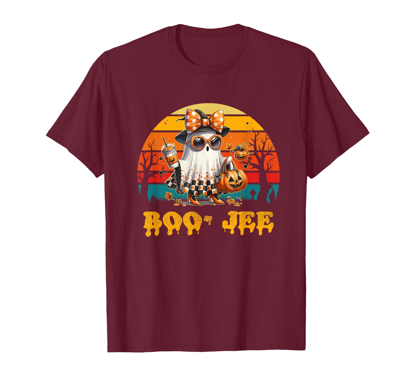 Boo-JEE Ghost Funny Halloween Women Girls Kids Teens T-Shirt