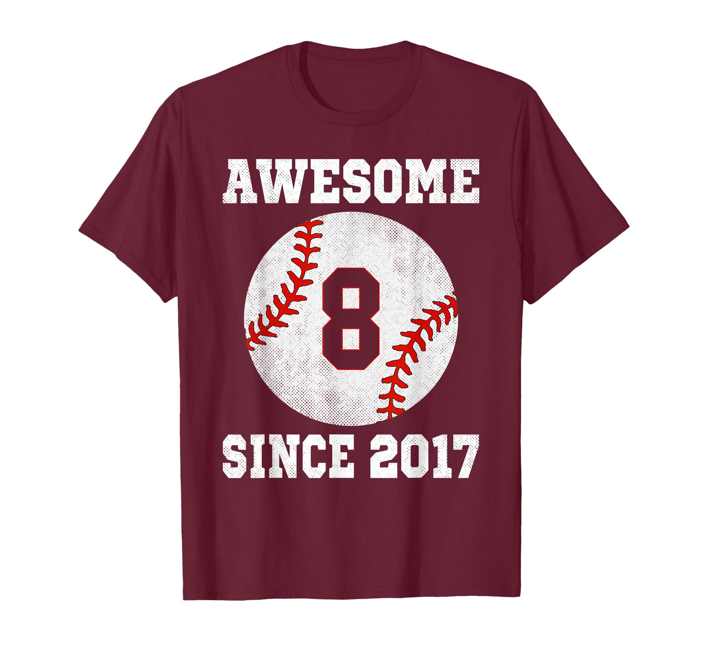 8th Birthday Baseball Player 8 Years Old Vintage Sports T-Shirt