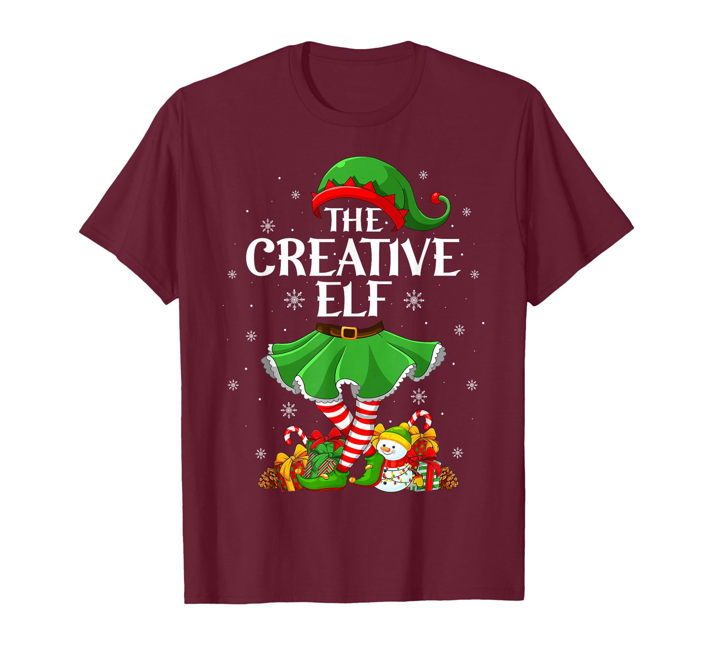 Creative Elf Christmas Family Elf Squad Xmas Girls Women T-Shirt