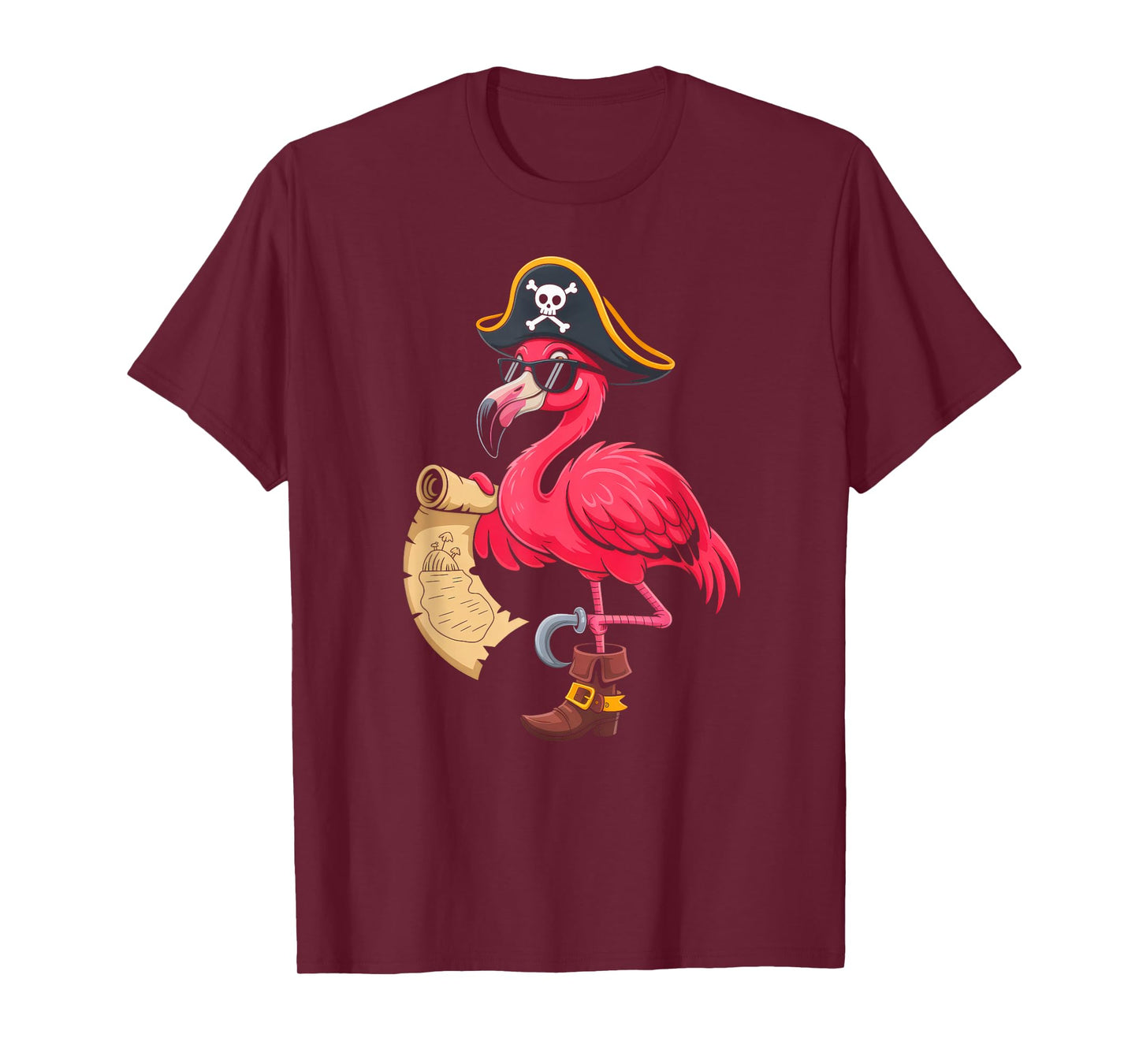 Cute Pink Flamingo Pirate Women Girls Kids Halloween Costume T-Shirt